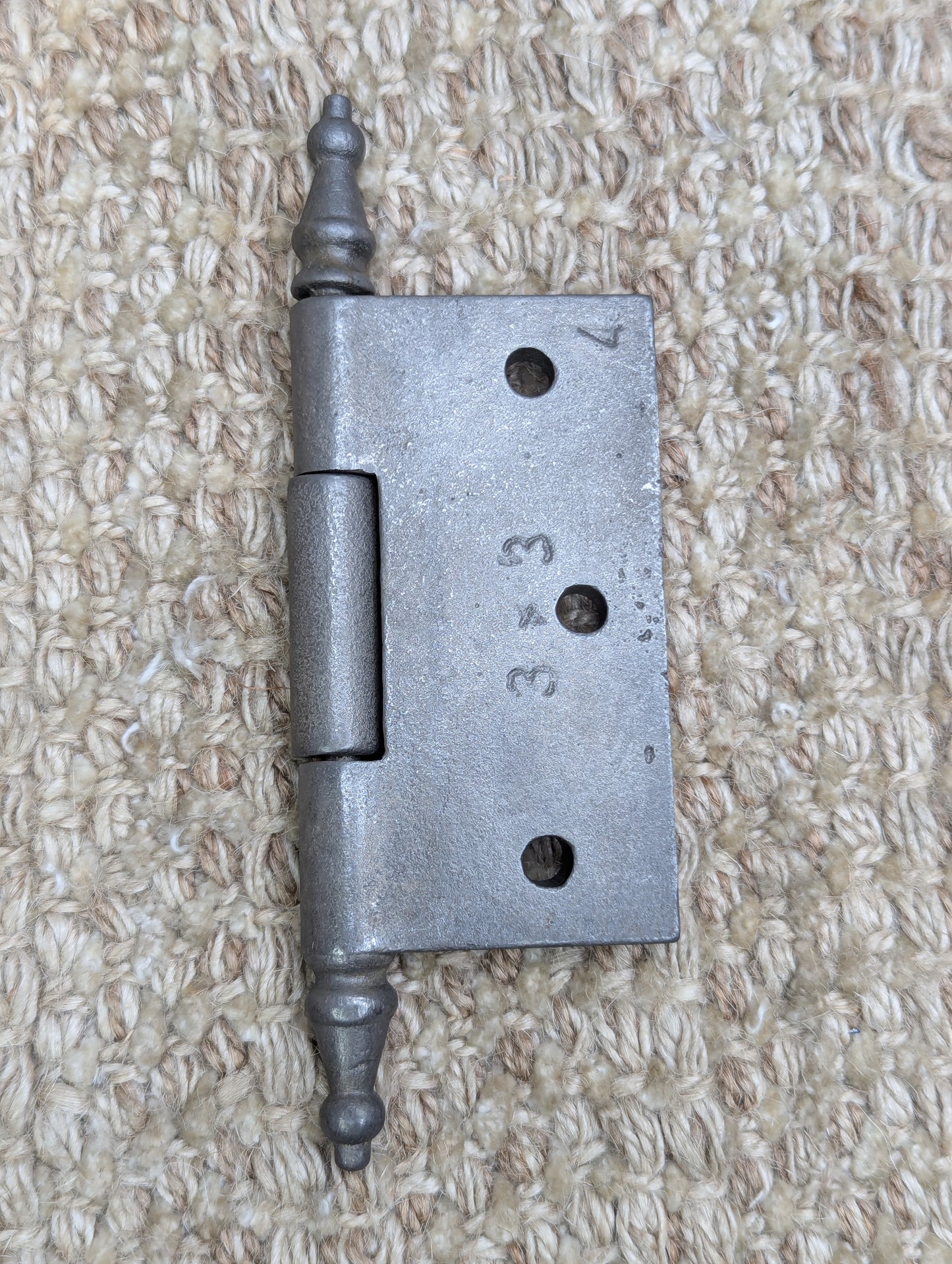3" x 3" Antique Ornate Cast Iron Steeple Hinge