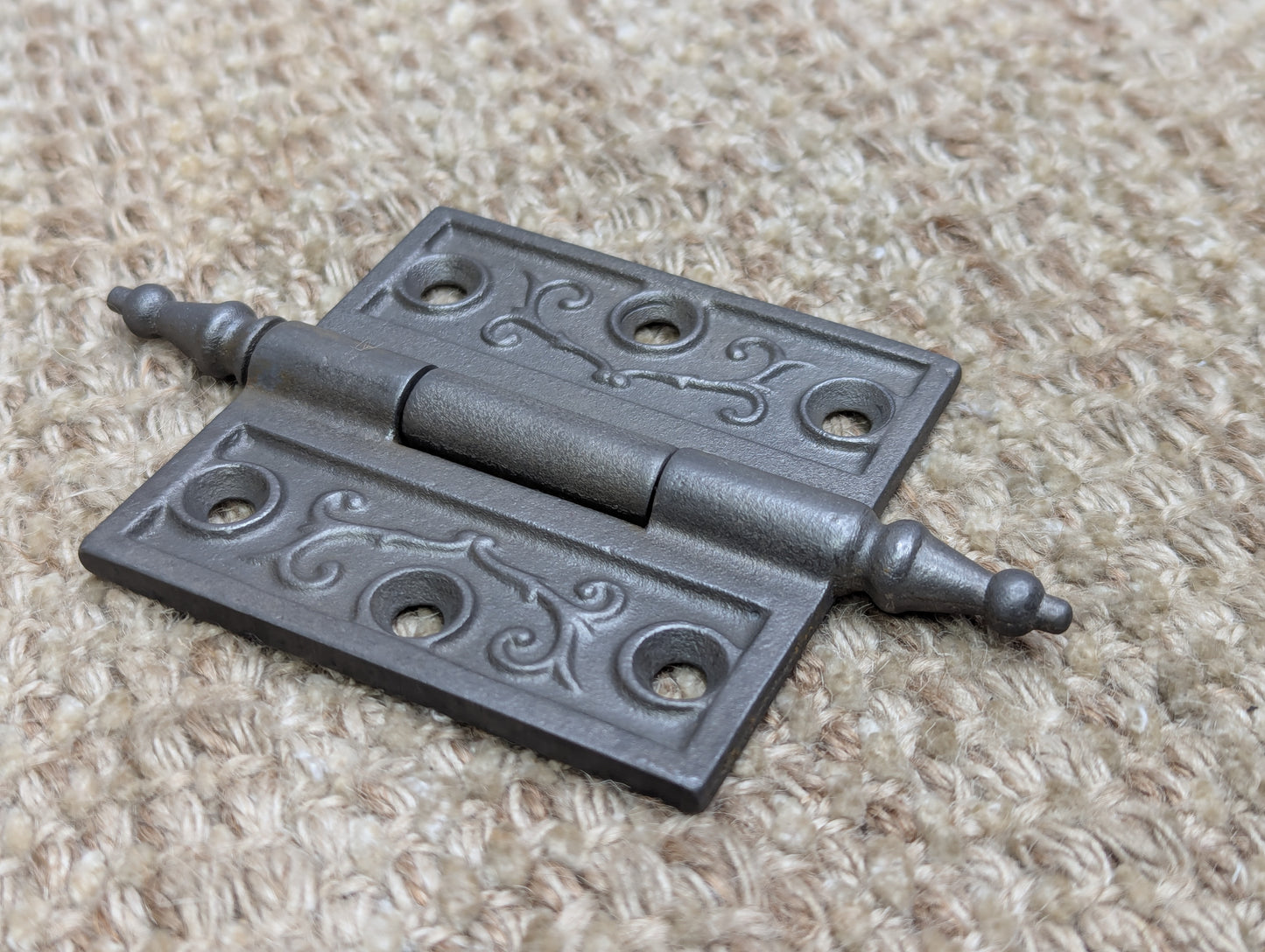 3" x 3" Antique Ornate Cast Iron Steeple Hinge