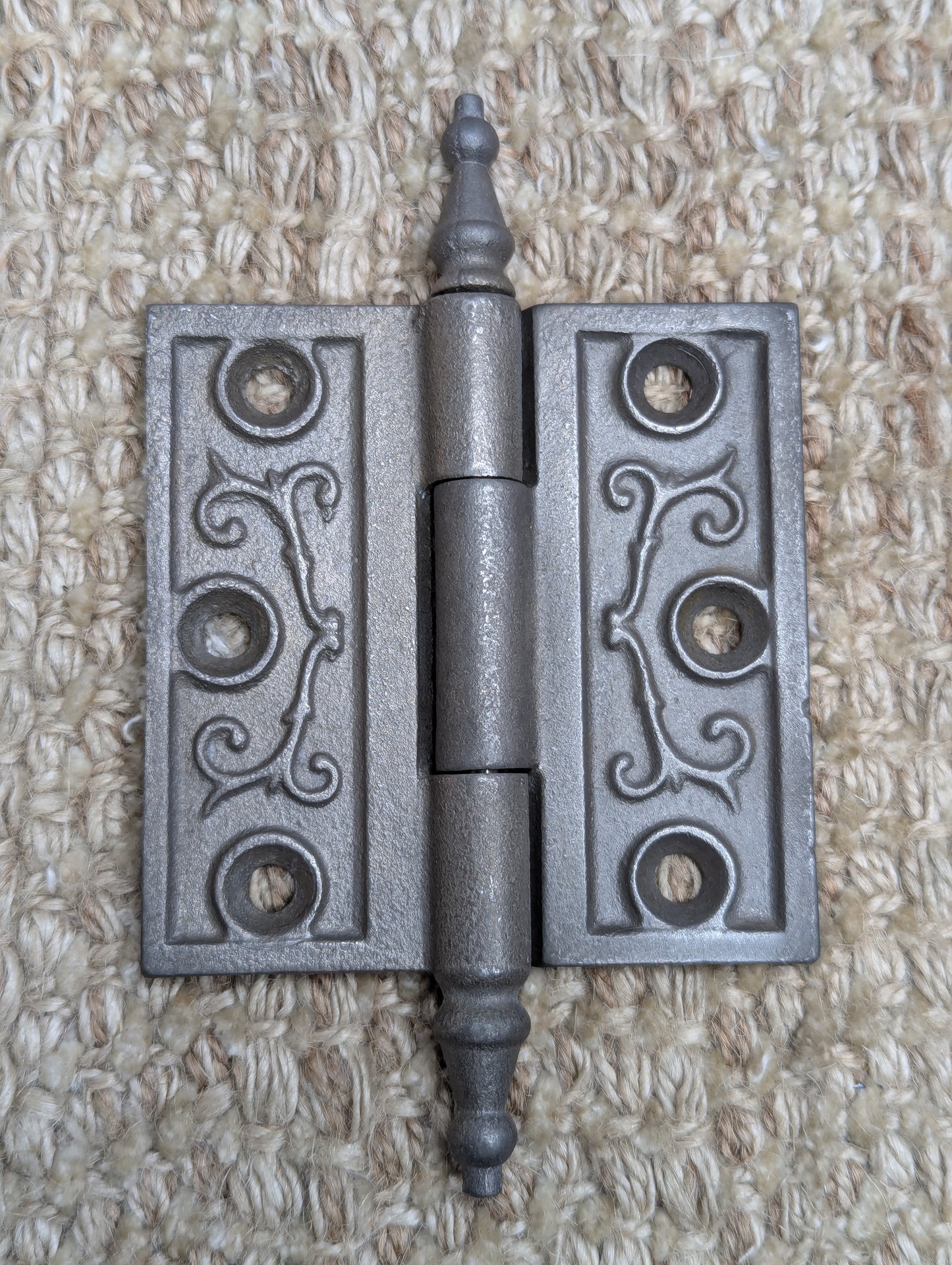 3" x 3" Antique Ornate Cast Iron Steeple Hinge