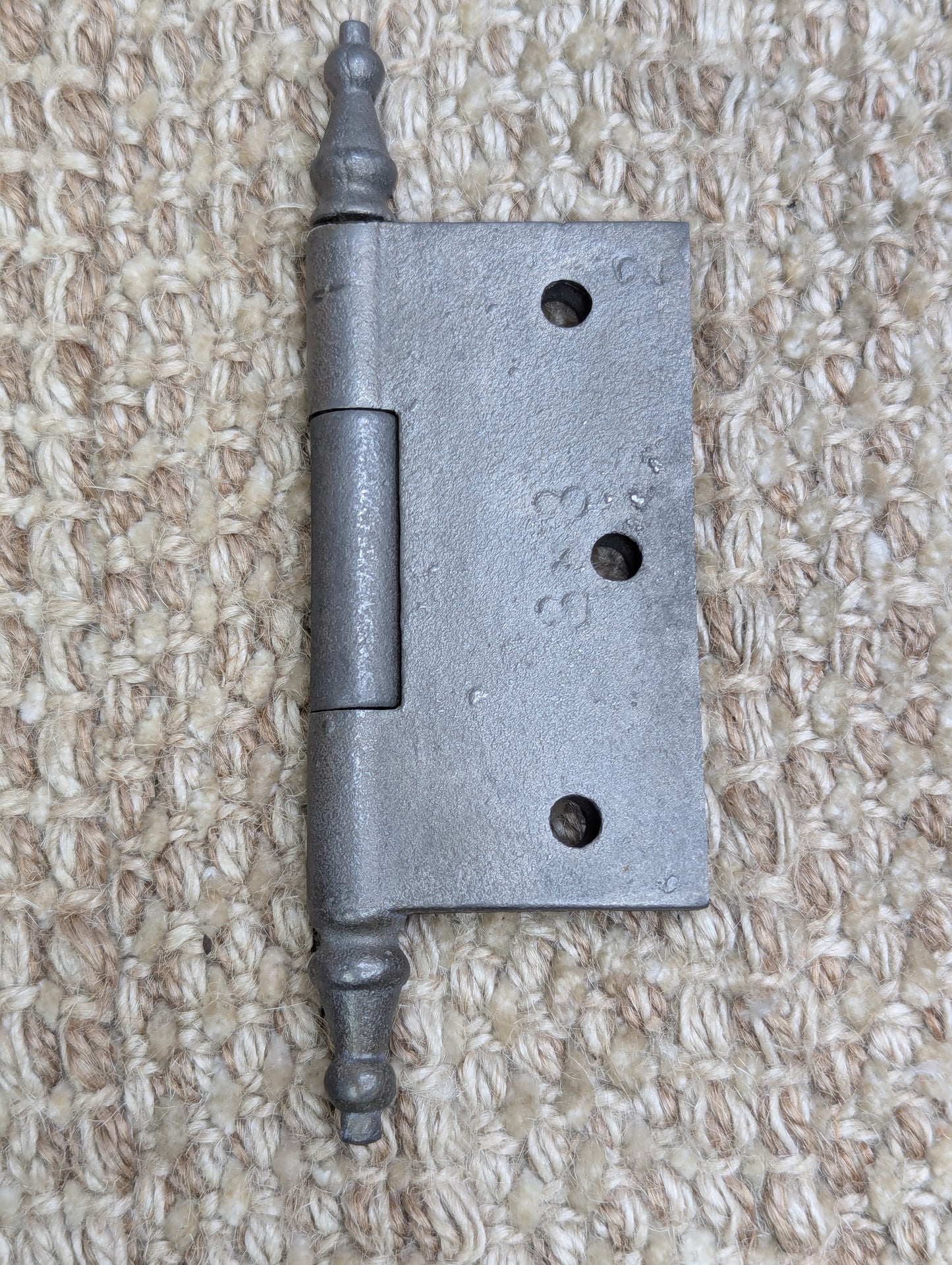 3" x 3" Antique Ornate Cast Iron Steeple Hinge