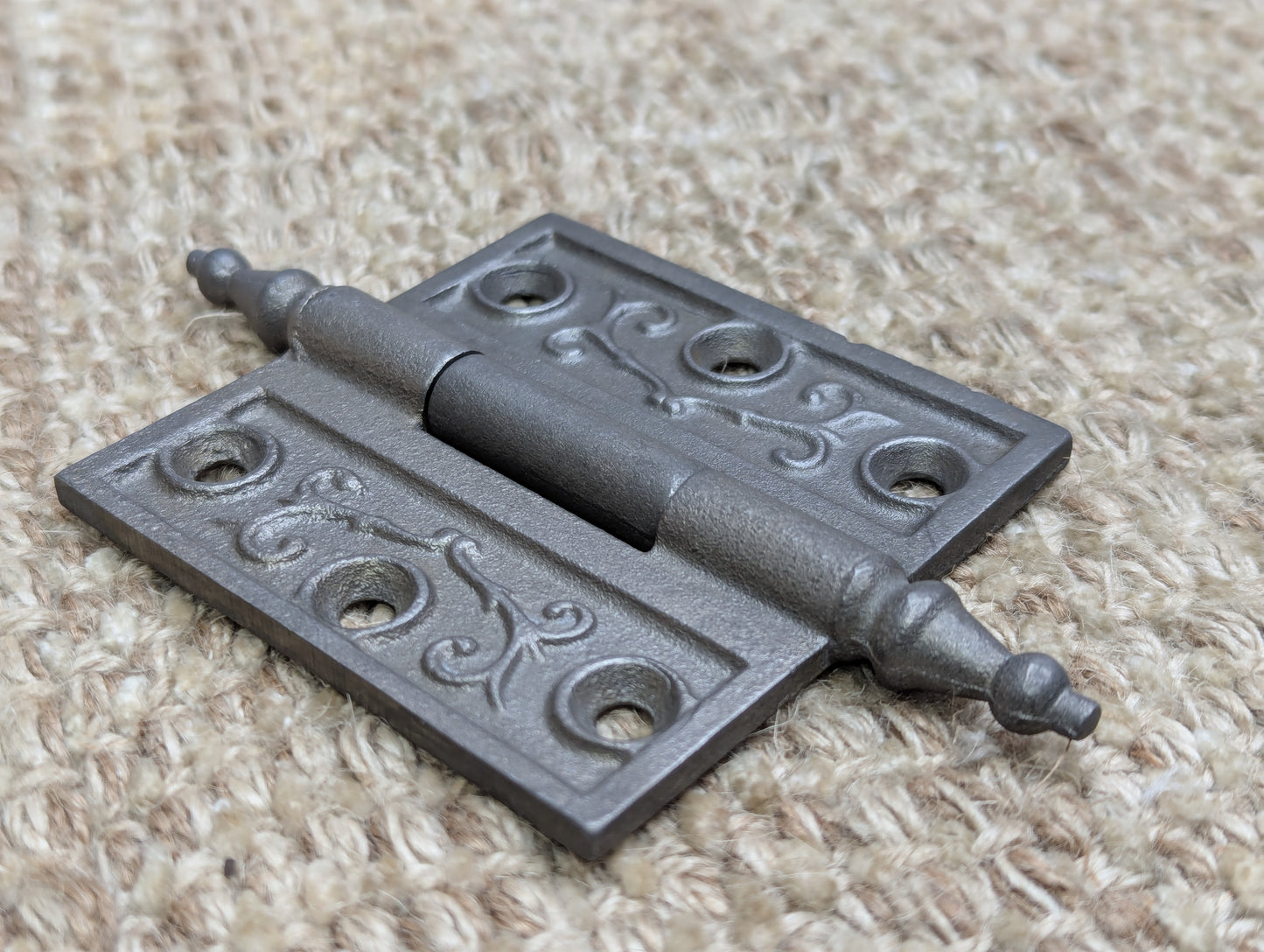 3" x 3" Antique Ornate Cast Iron Steeple Hinge