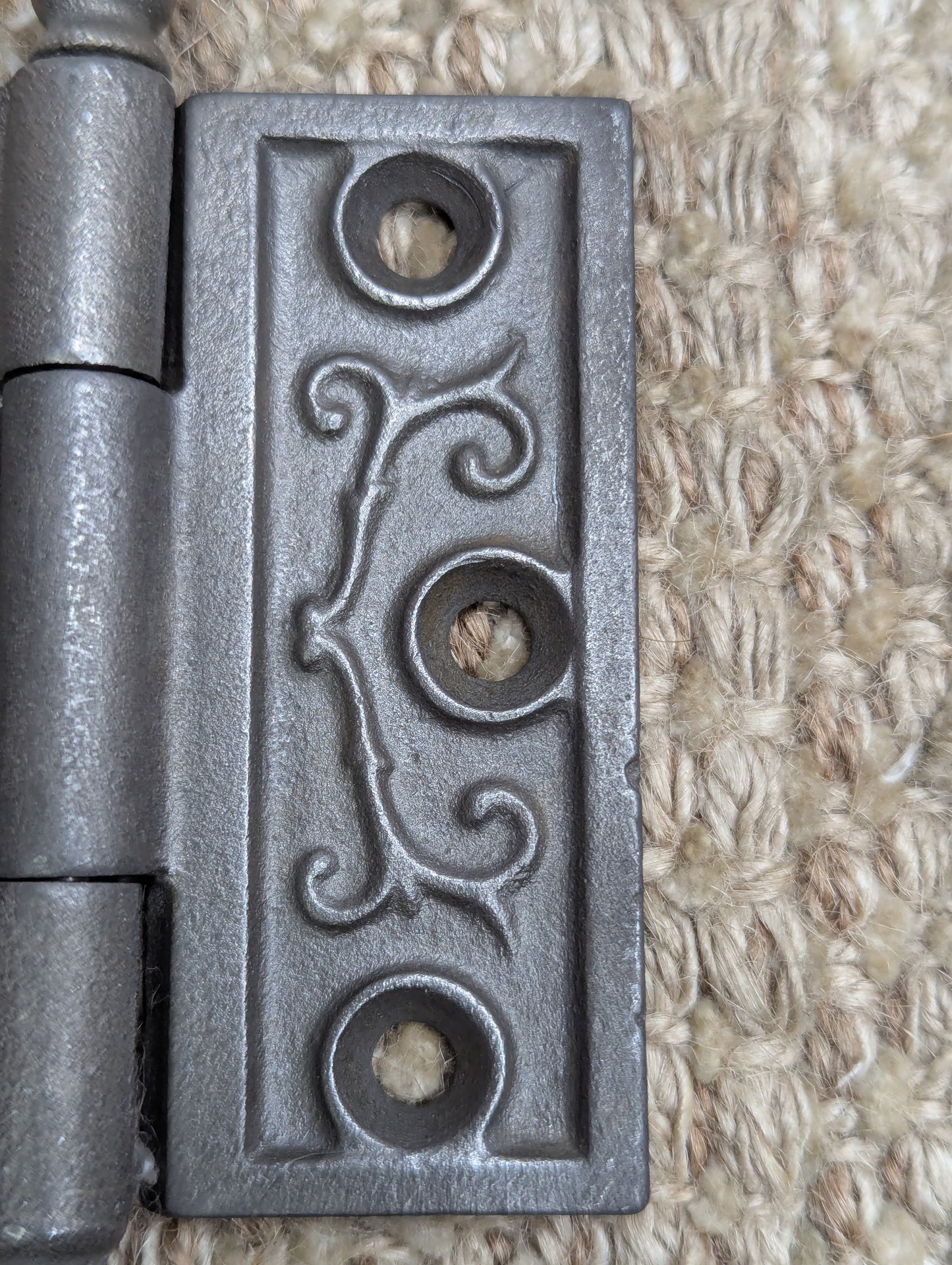 3" x 3" Antique Ornate Cast Iron Steeple Hinge