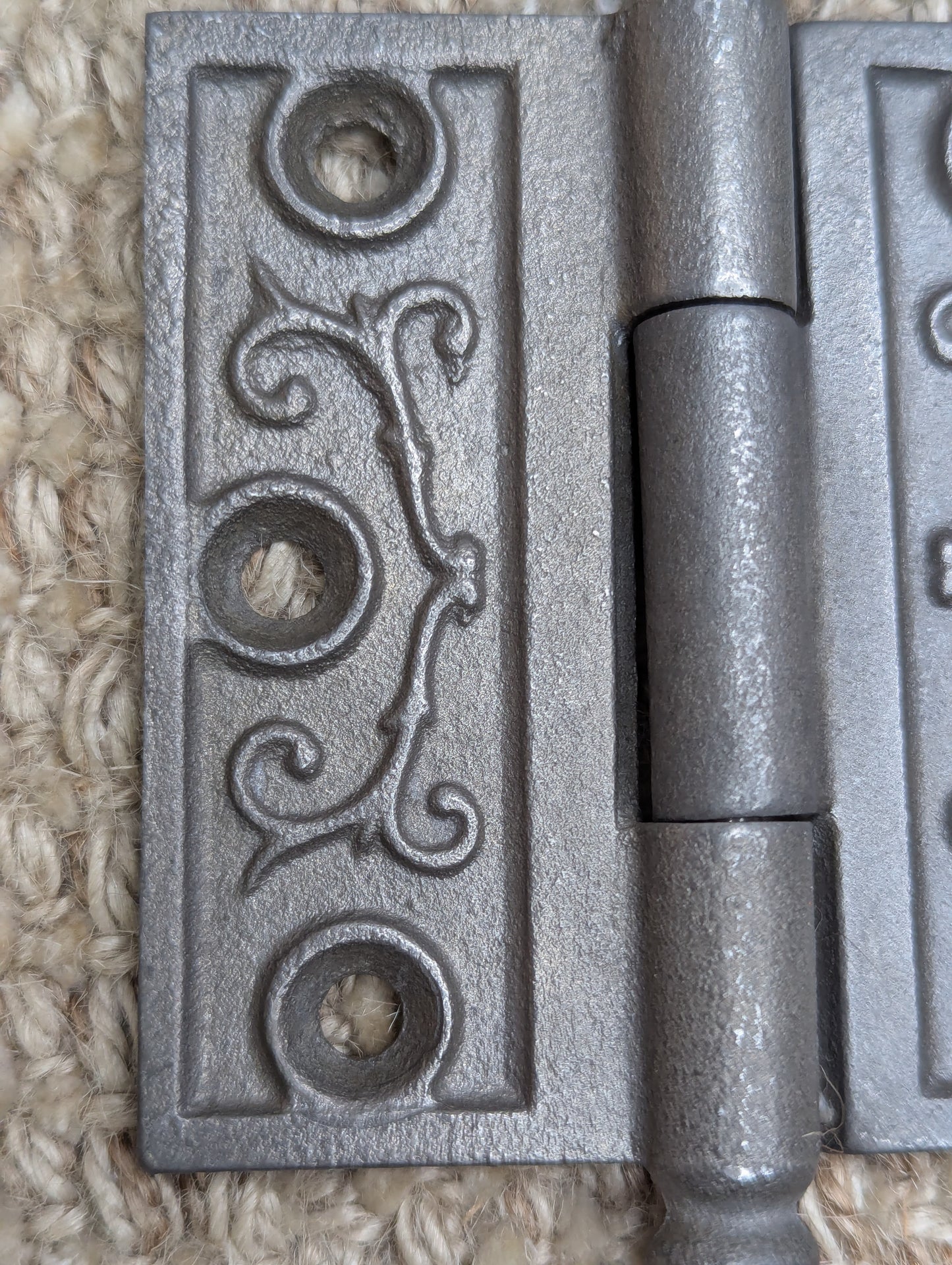3" x 3" Antique Ornate Cast Iron Steeple Hinge