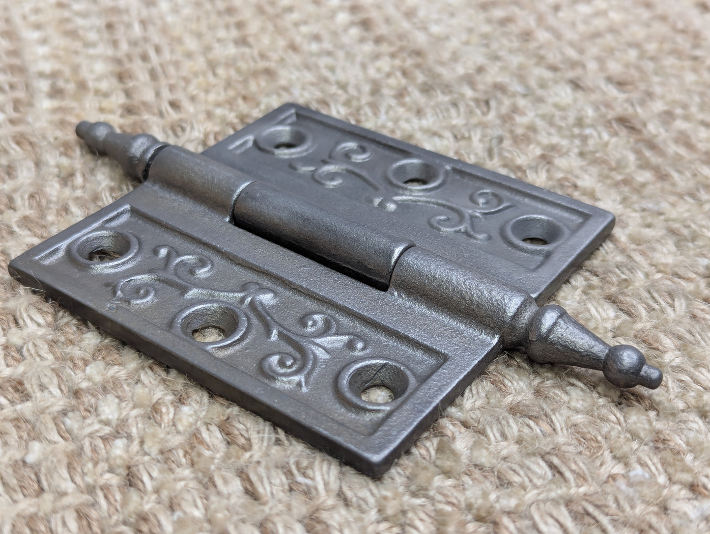 3 1/2" x 3 1/2" Antique Ornate Cast Iron Steeple Hinge