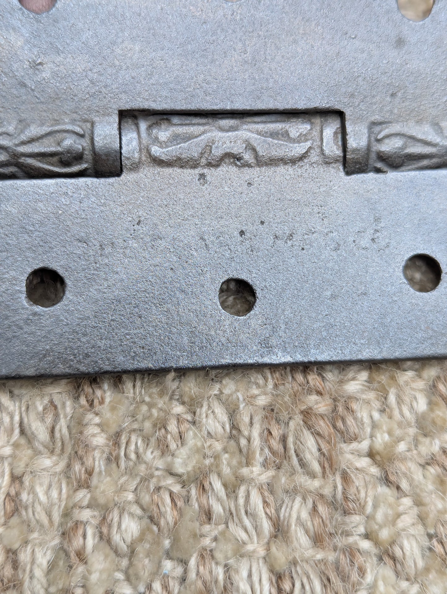 2 1/2" x 3" Antique Clark & Co Ornate Cast Iron Steeple Tip Hinge Door Hardware