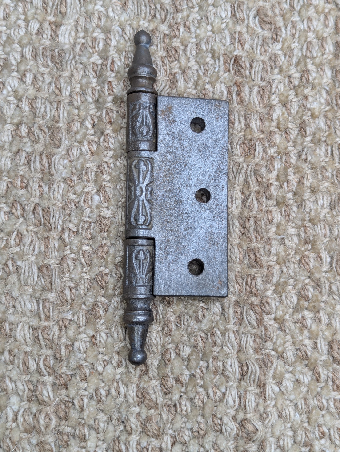 2 1/2" x 3" Antique Clark & Co Ornate Cast Iron Steeple Tip Hinge Door Hardware