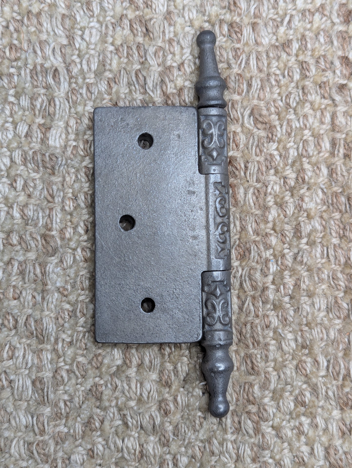 3 1/2" x 3 1/2" Antique Ornate Cast Iron Steeple Tip Hinge Door Hardware