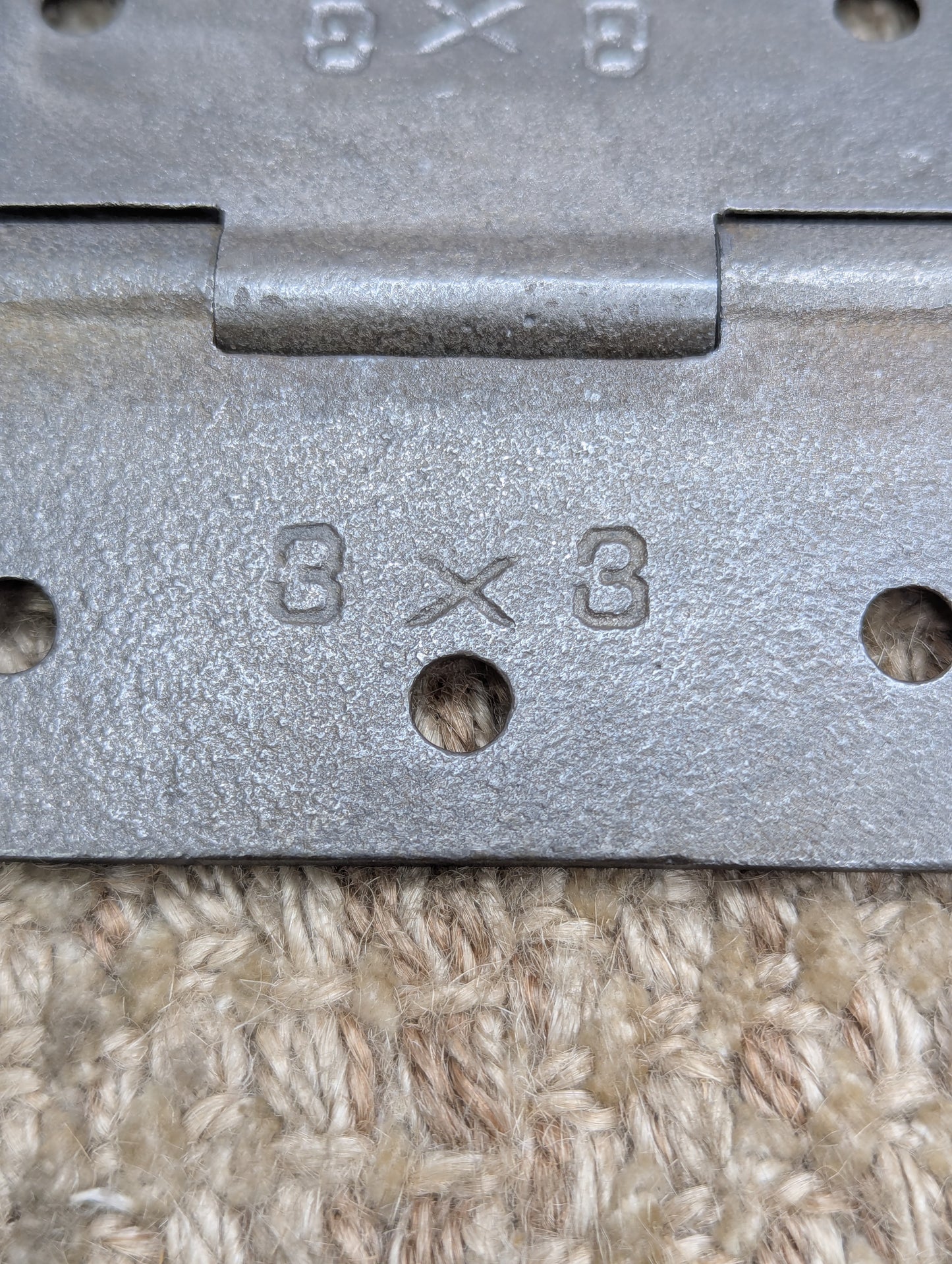 3" x 3" Antique Decorative Cast Iron Acorn Tip Hinge