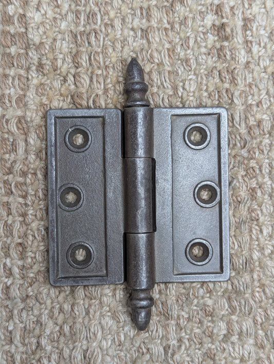 3 1/2" x 3 1/2" Antique Decorative Cast Iron Acorn Tip Hinge