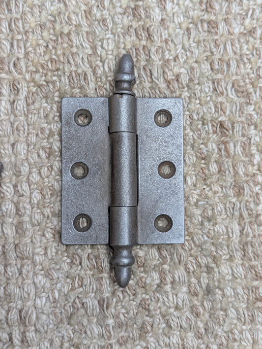 2 1/2" x 3" Antique Decorative Cast Iron Acorn Tip Hinge
