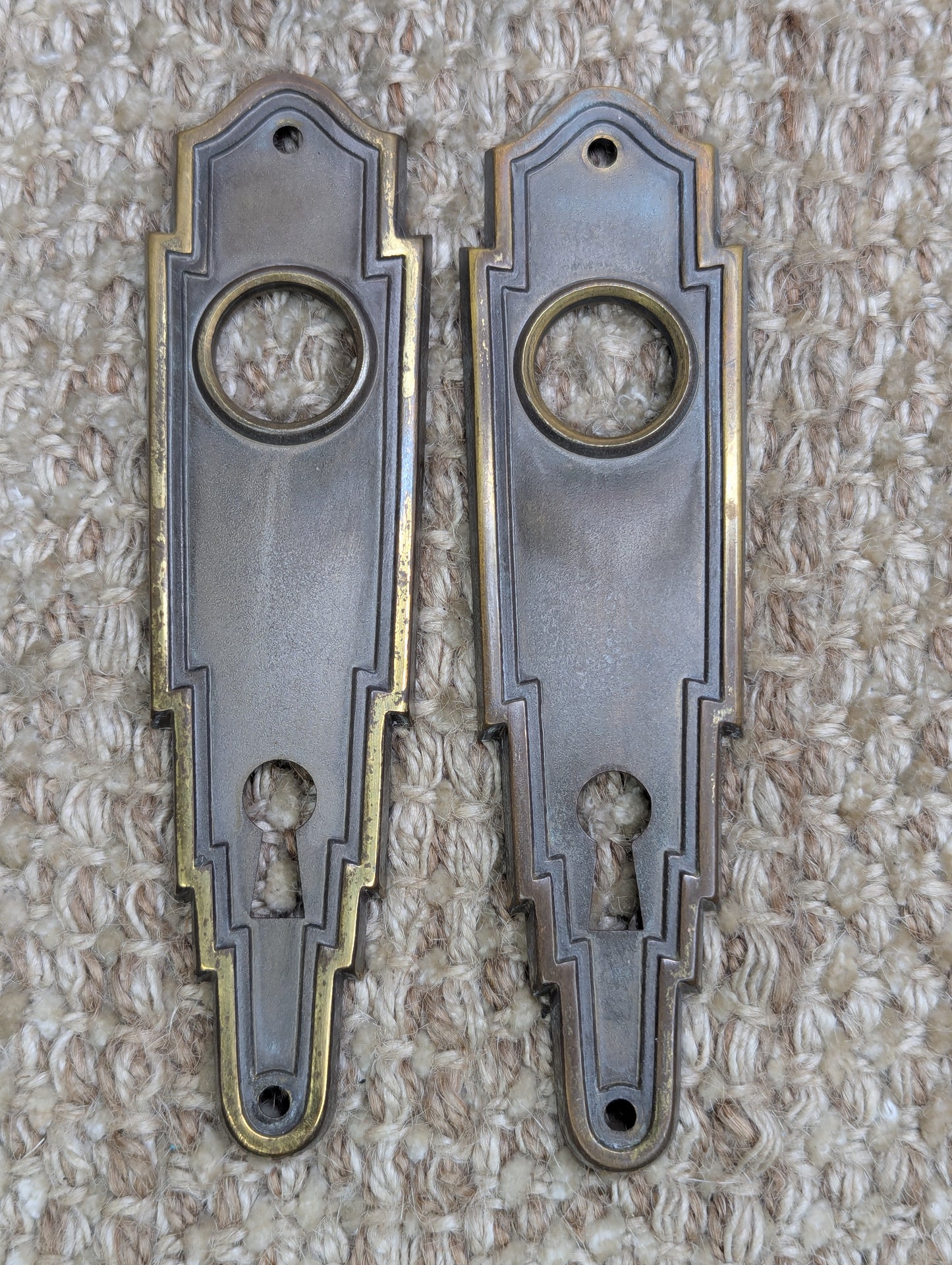 Antique Interior Mortise Lock #0290, Glass Door Knobs & Brass Door Knob Plates