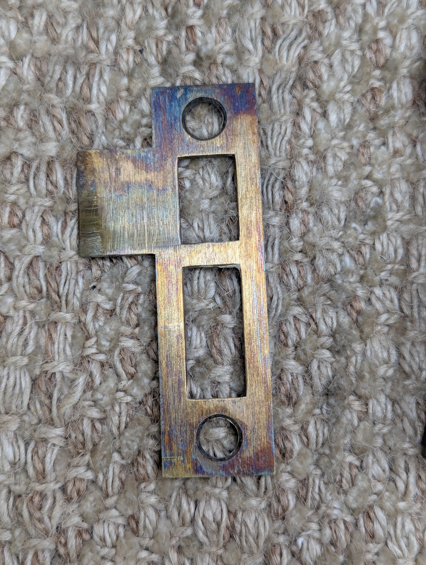 Antique Interior Mortise Lock Door Hardware Lid #15D With Key & Strike Plate