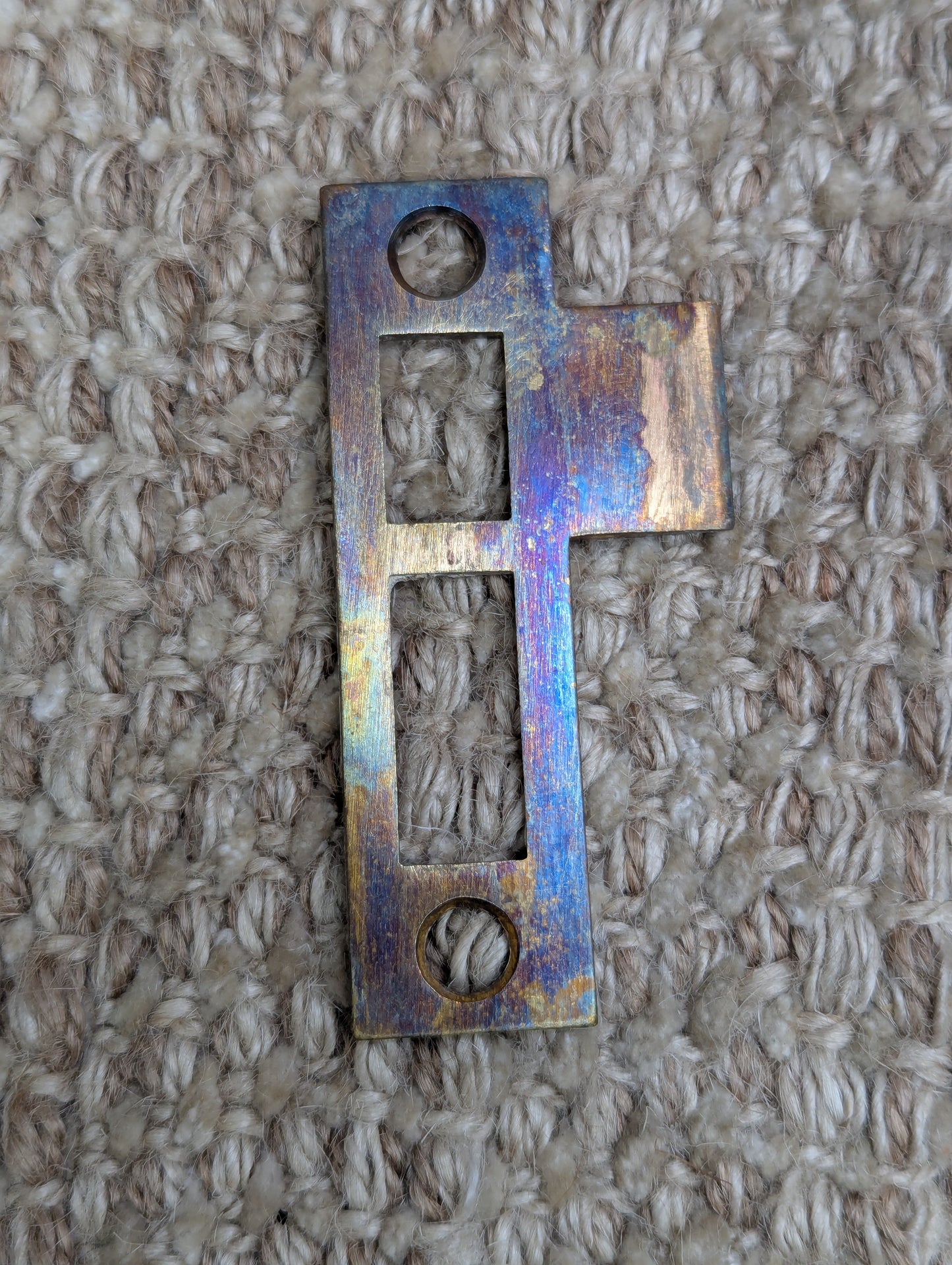 Antique Interior Mortise Lock Door Hardware Lid #15D With Key & Strike Plate