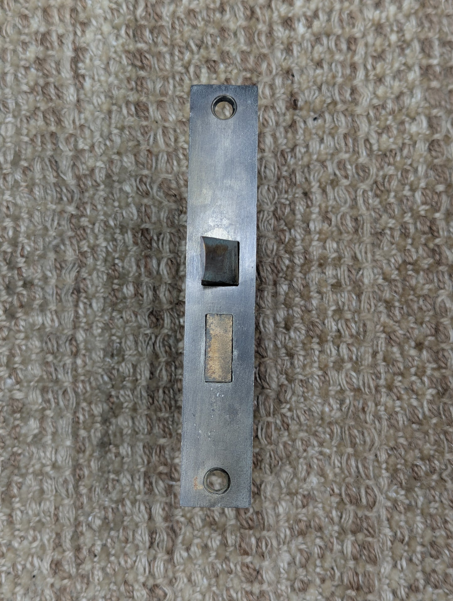 Antique Interior Mortise Lock Door Hardware Lid #15D With Key & Strike Plate