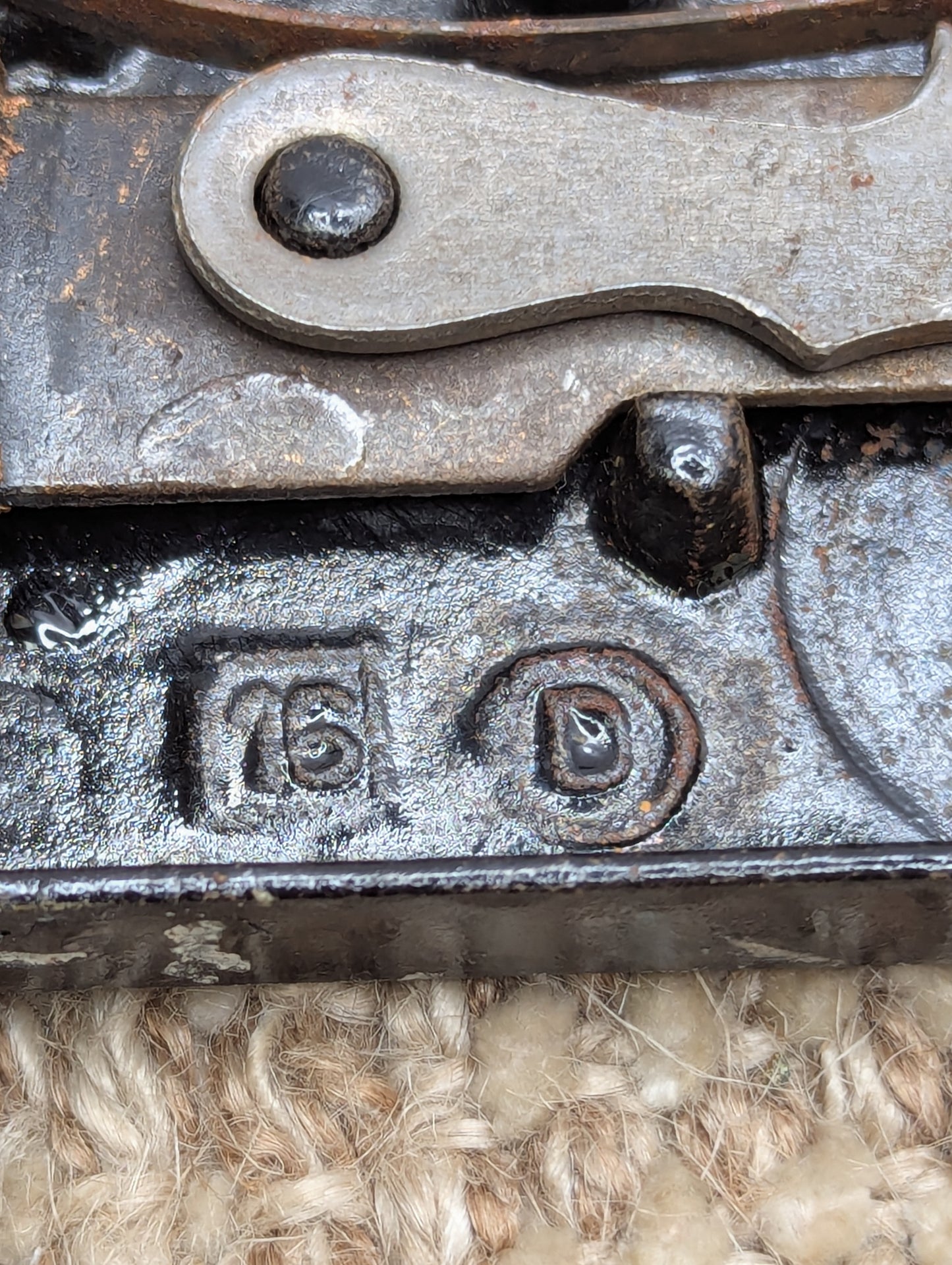 Antique Interior Mortise Lock Door Hardware Lid #15D With Key & Strike Plate