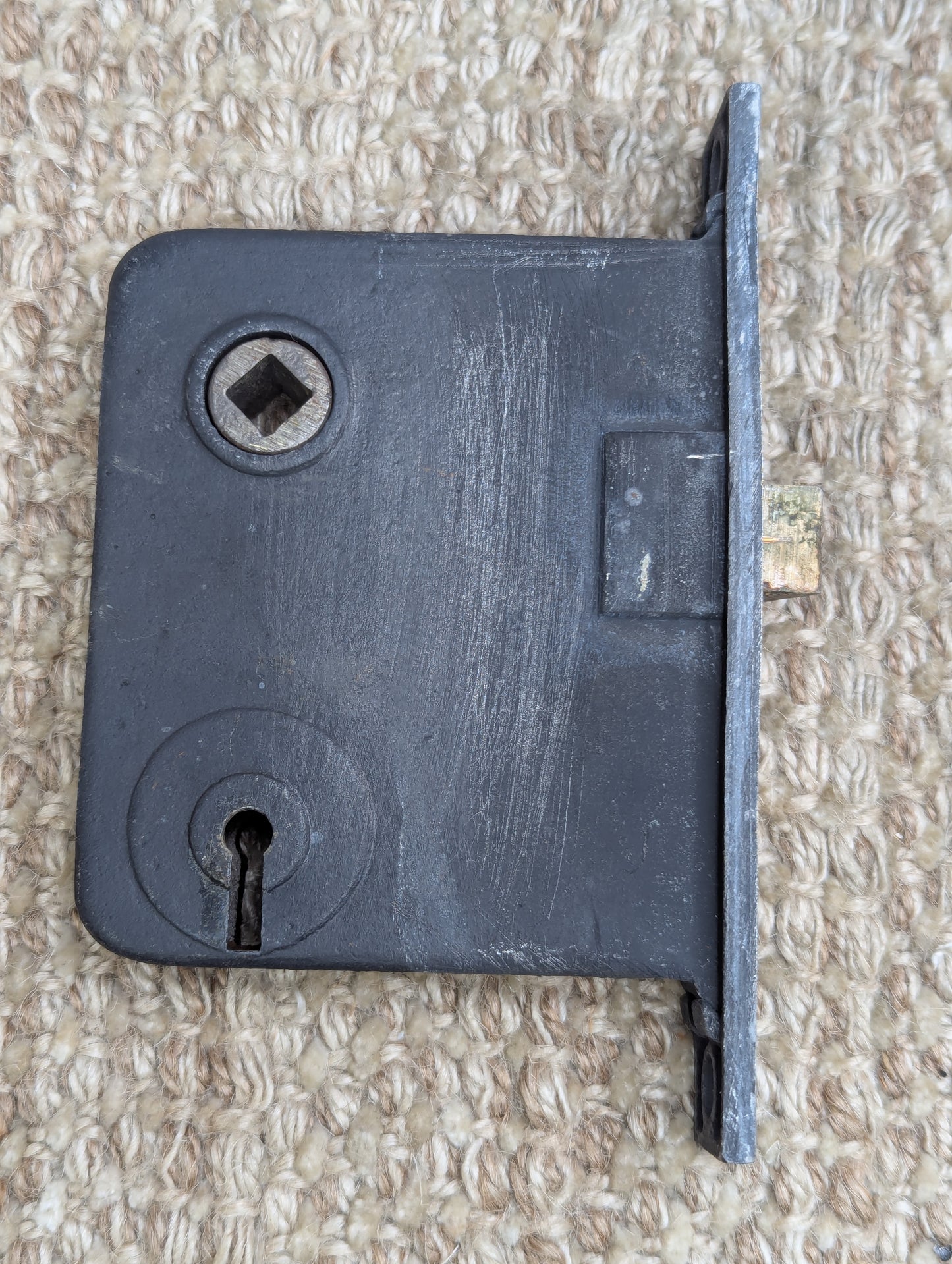 Antique Earle Interior Mortise Lock #400 Door Hardware With Key & Strike Plate