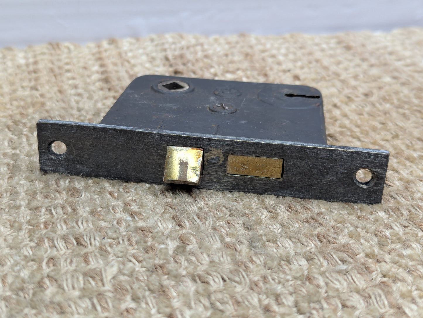 Antique Earle Interior Mortise Lock #400 Door Hardware With Key & Strike Plate