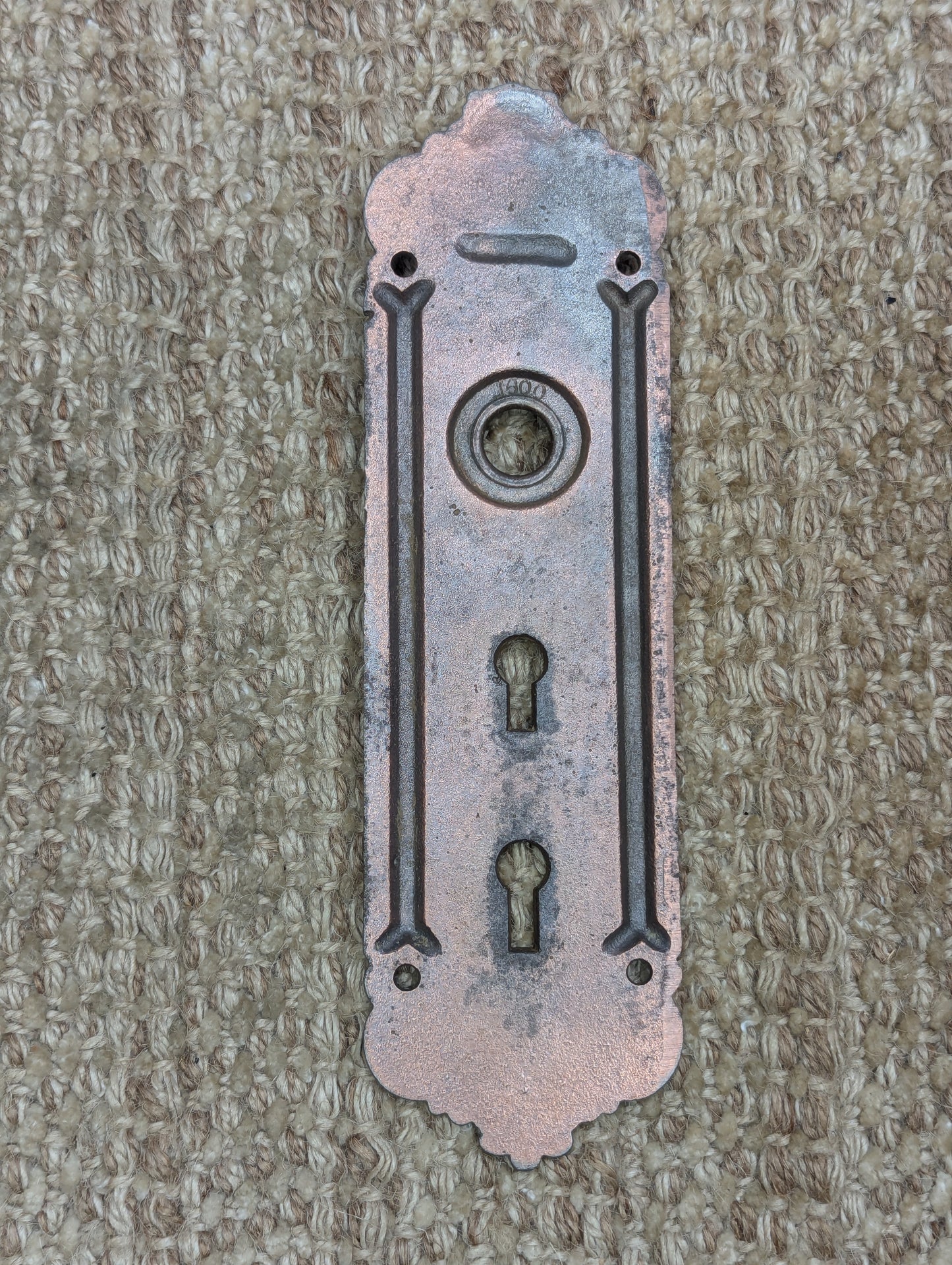 Antique Reading Co. Exterior Ornate Cast Iron Door Knob Plate Hardware