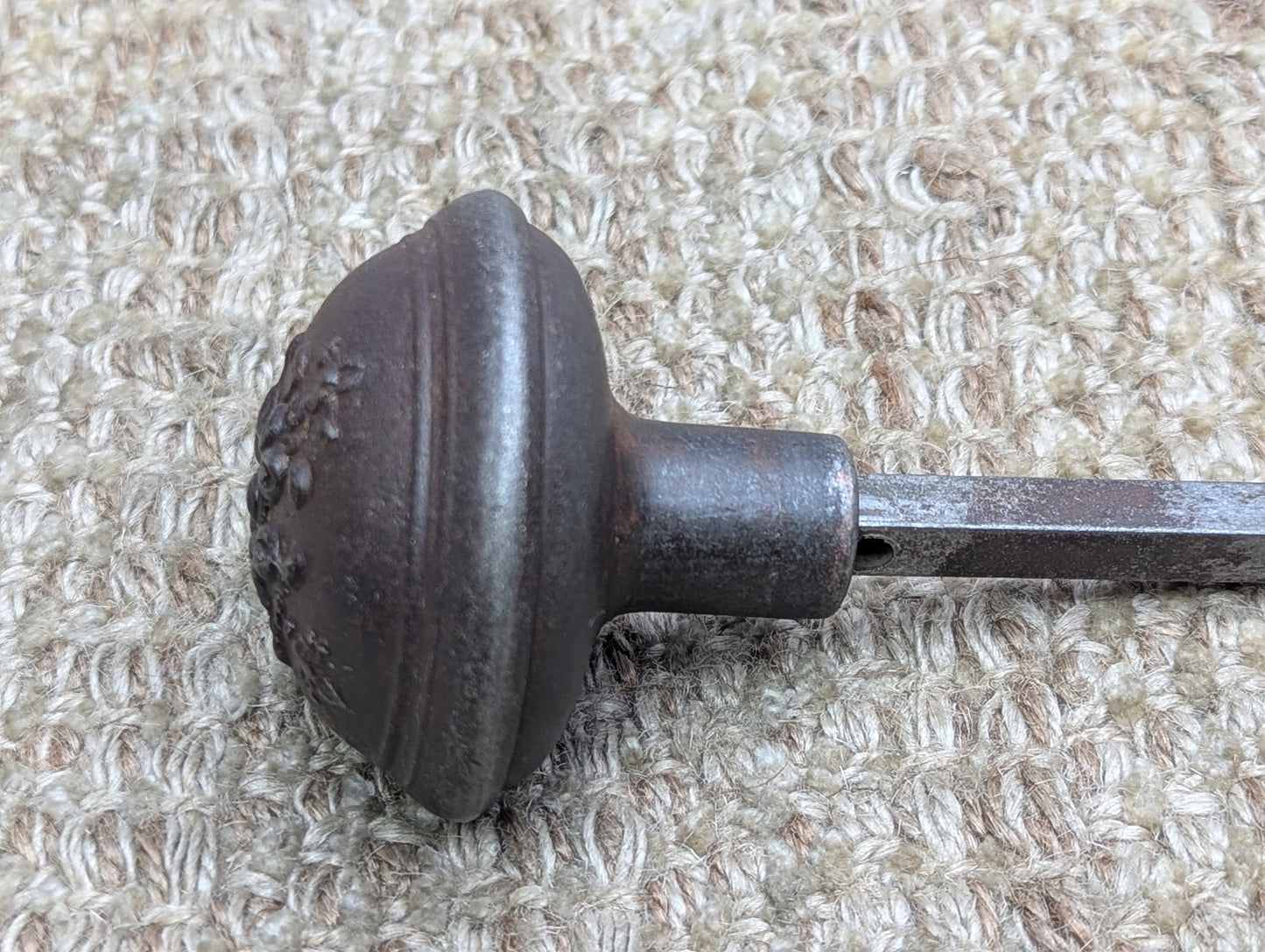 Antique Russell & Erwin Brunswick Decorative Cast Iron Door Knobs Circa 1897