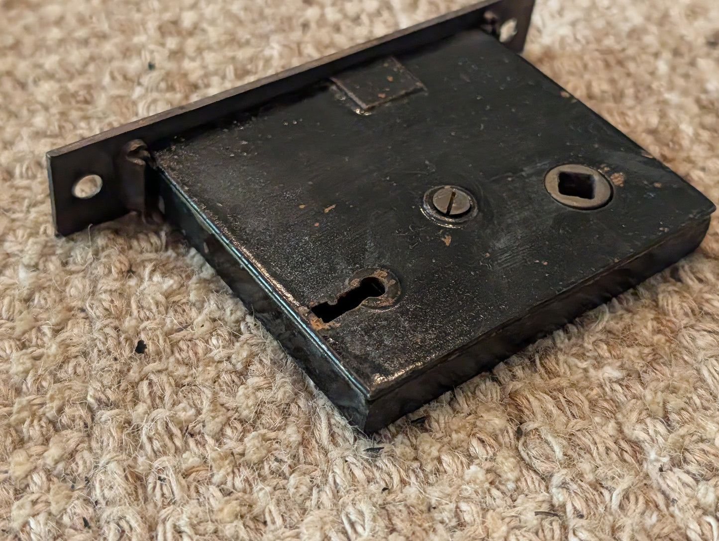 Antique Corbin Ceylon Mortise Lock, Key and Strike Plate