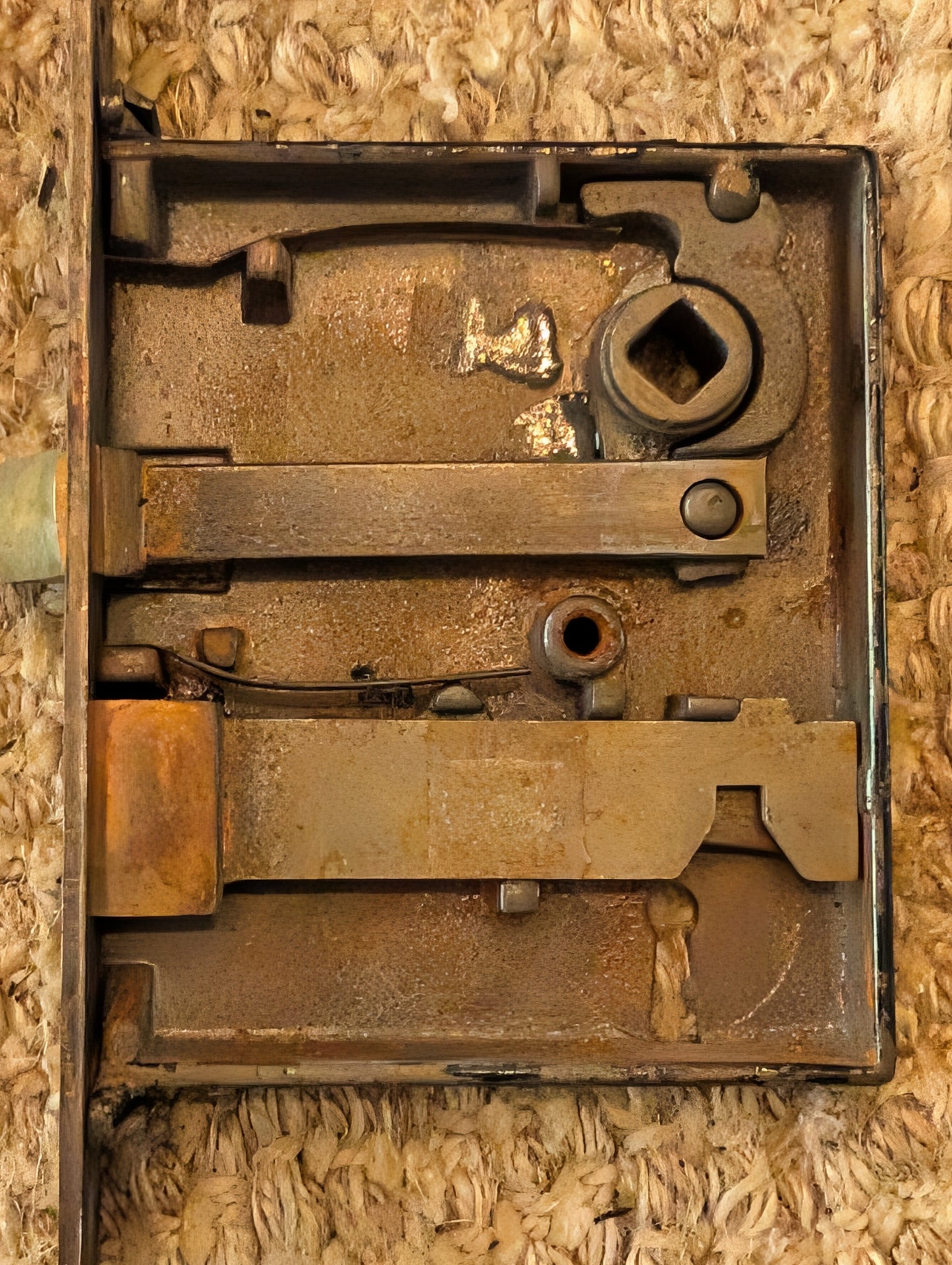 Antique Corbin Ceylon Mortise Lock, Key and Strike Plate