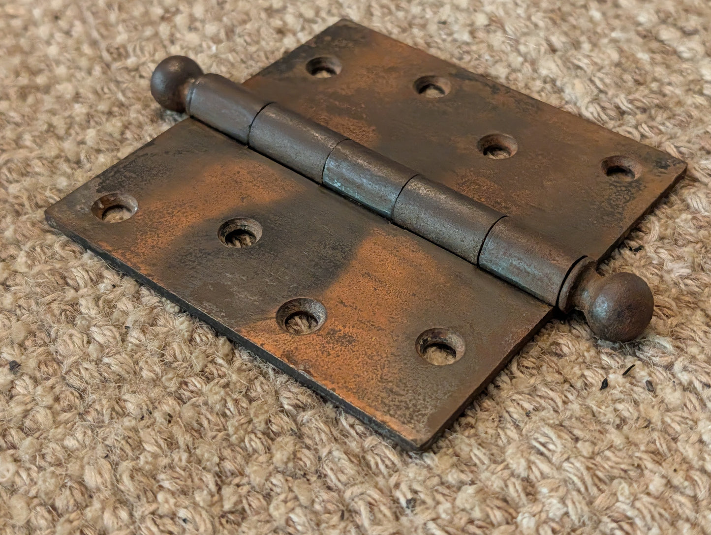 Antique 4 1/2" x 4 1/2" Stanley Ball Tip Door Hinge Original Steel Hardware Sold Individually