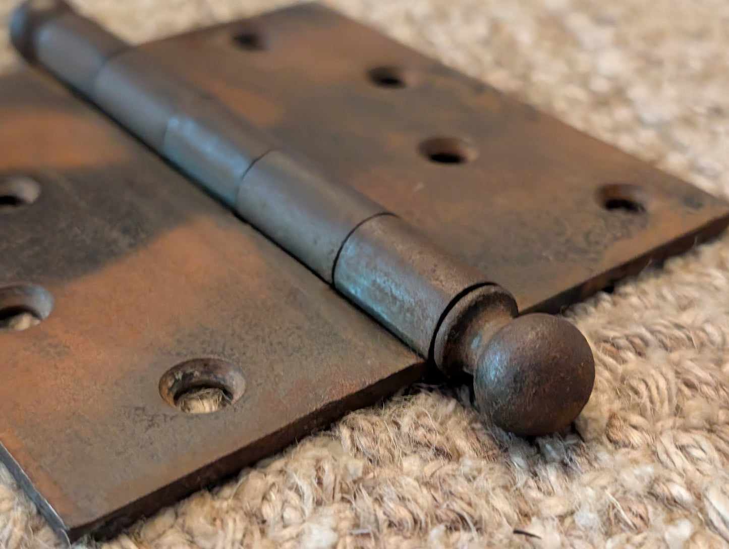 Antique 4 1/2" x 4 1/2" Stanley Ball Tip Door Hinge Original Steel Hardware Sold Individually
