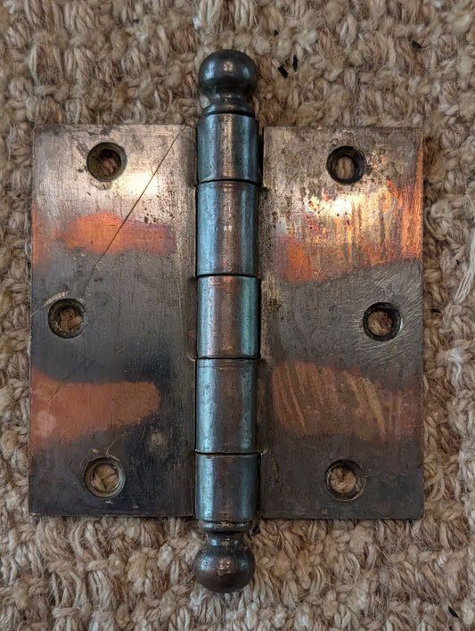 Antique 3 1/2" x 3 1/2" Stanley Ball Tip Door Hinge Original Steel Hardware Sold Individually