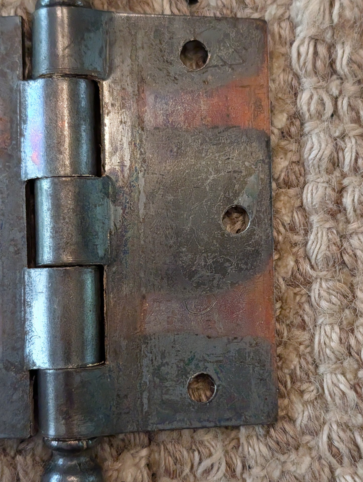 Antique 3 1/2" x 3 1/2" Stanley Ball Tip Door Hinge Original Steel Hardware Sold Individually