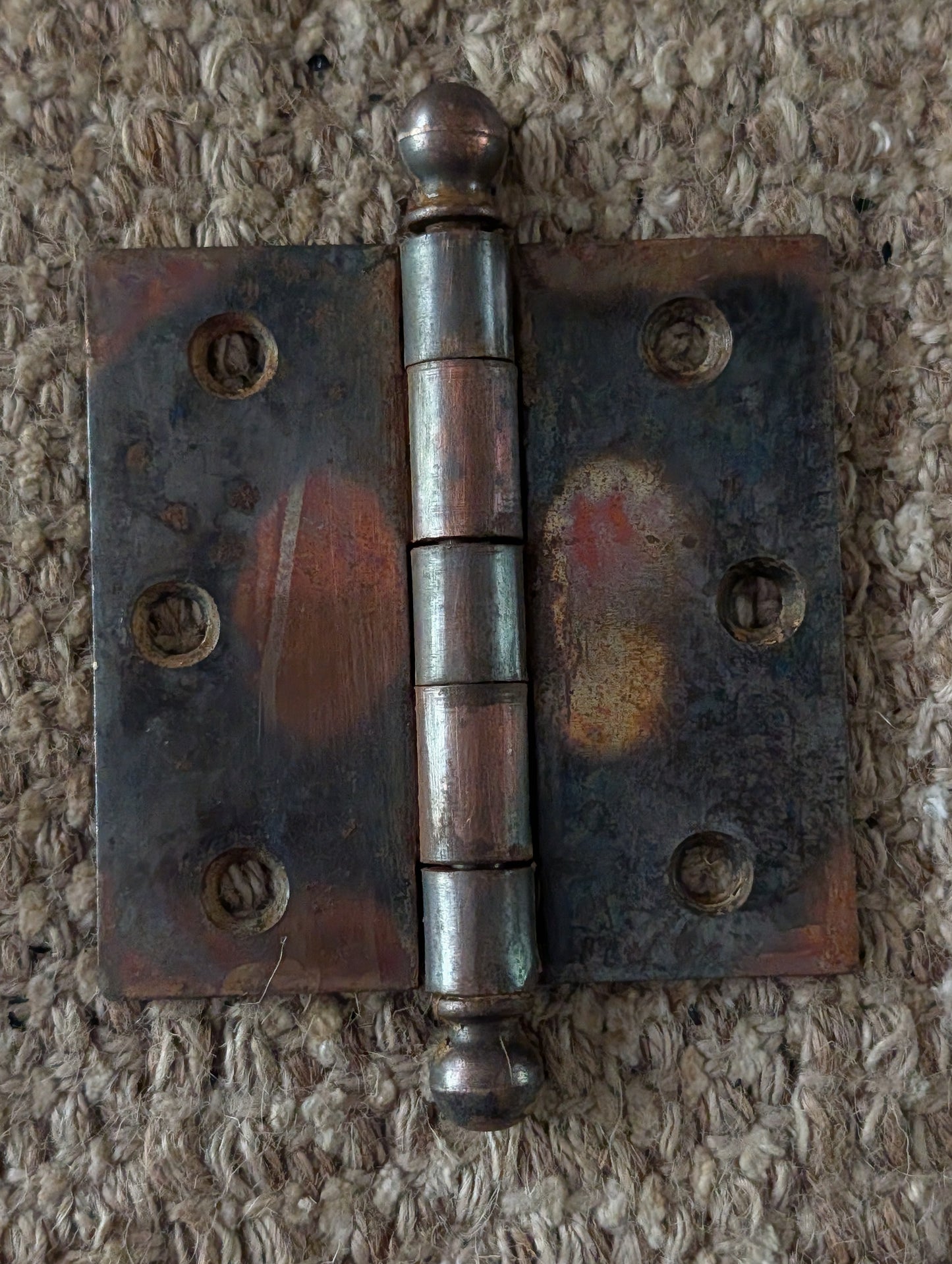 Antique 3 1/2" x 3 1/2" Ball Tip Door Hinge Original Steel Hardware Sold Individually
