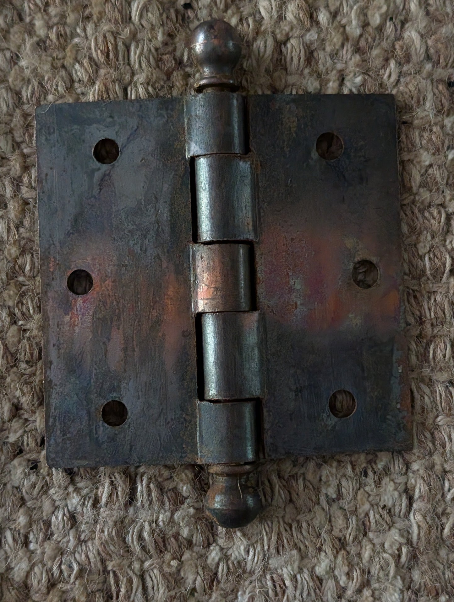 Antique 3 1/2" x 3 1/2" Ball Tip Door Hinge Original Steel Hardware Sold Individually