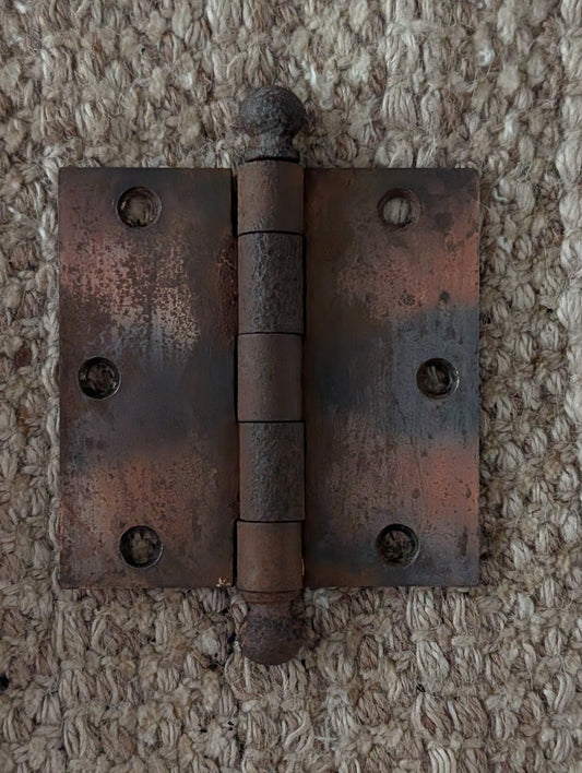 Antique 3 1/2" x 3 1/2" Ball Tip Door Hinge Original Steel Hardware Sold Individually