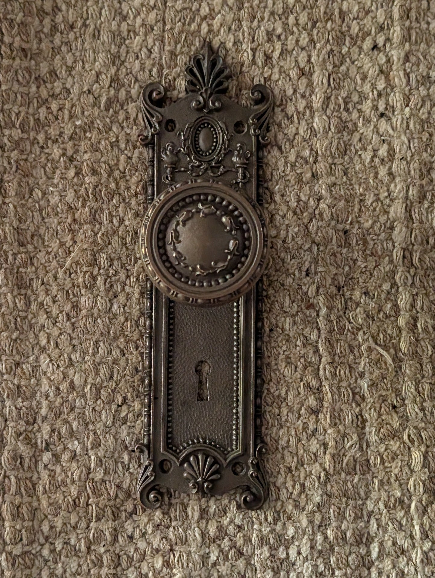 Antique Corbin "Providence" Cast Brass Door Knob & Plate Circa 1895