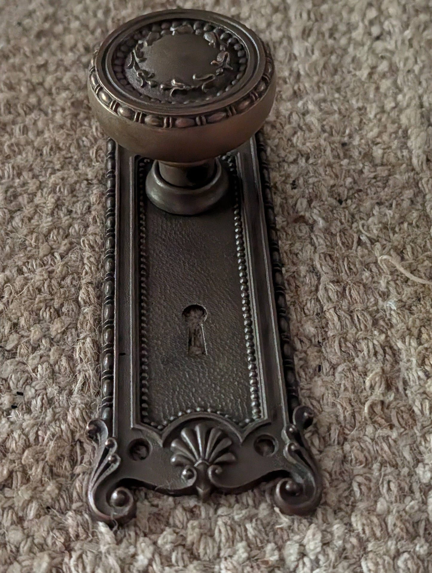 Antique Corbin "Providence" Cast Brass Door Knob & Plate Circa 1895