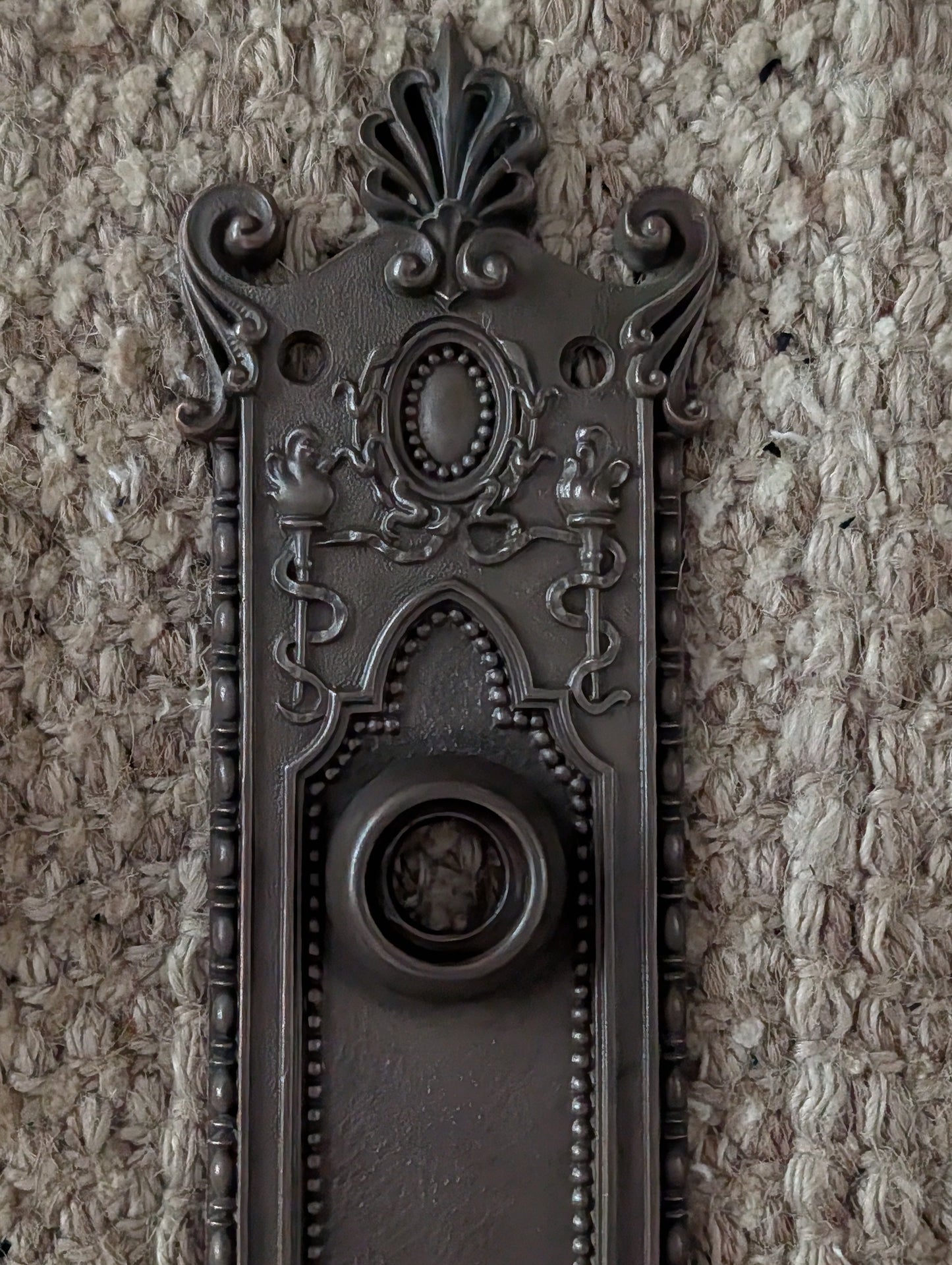 Antique Corbin "Providence" Cast Brass Door Knob & Plate Circa 1895