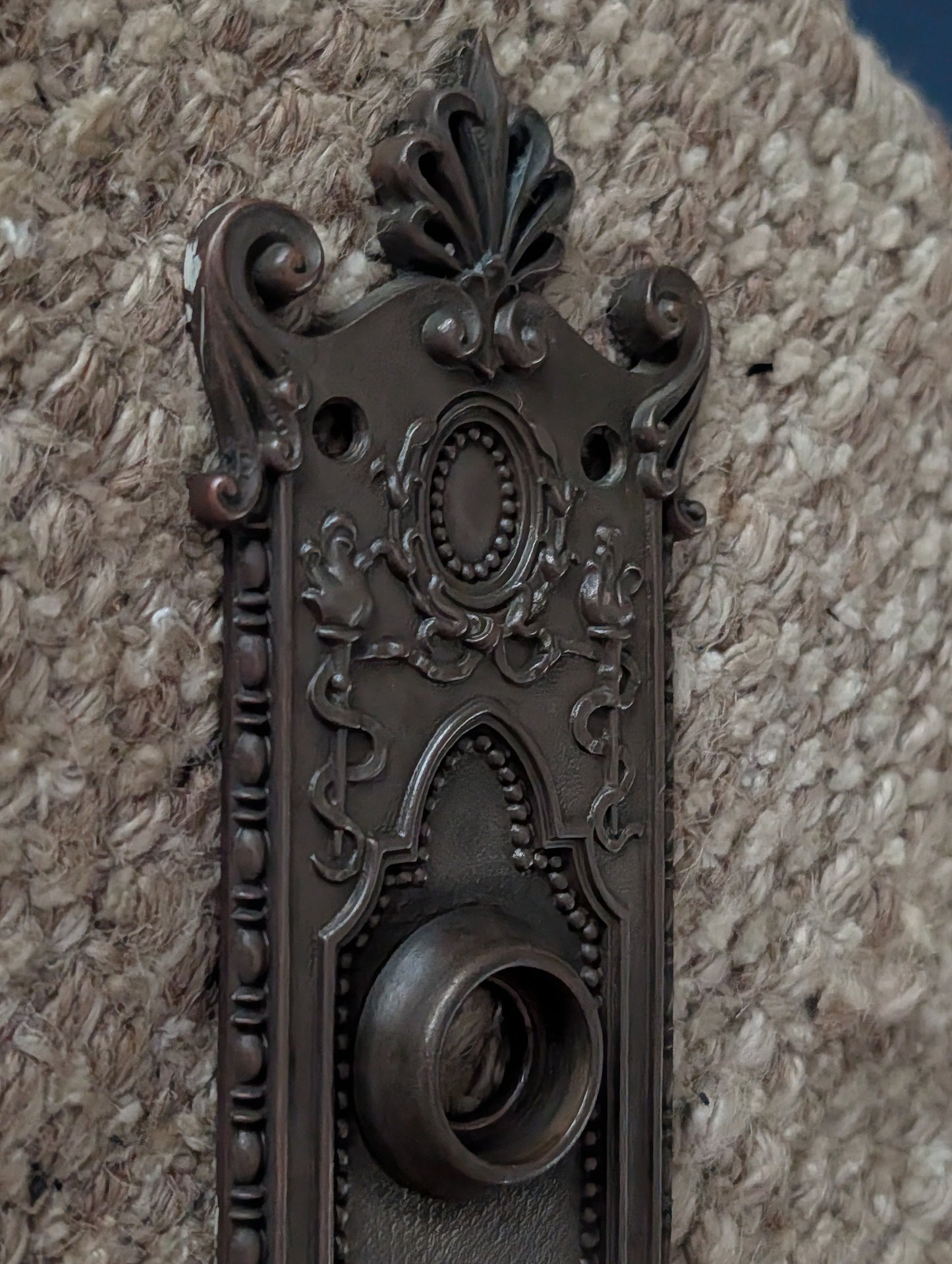 Antique Corbin "Providence" Cast Brass Door Knob & Plate Circa 1895