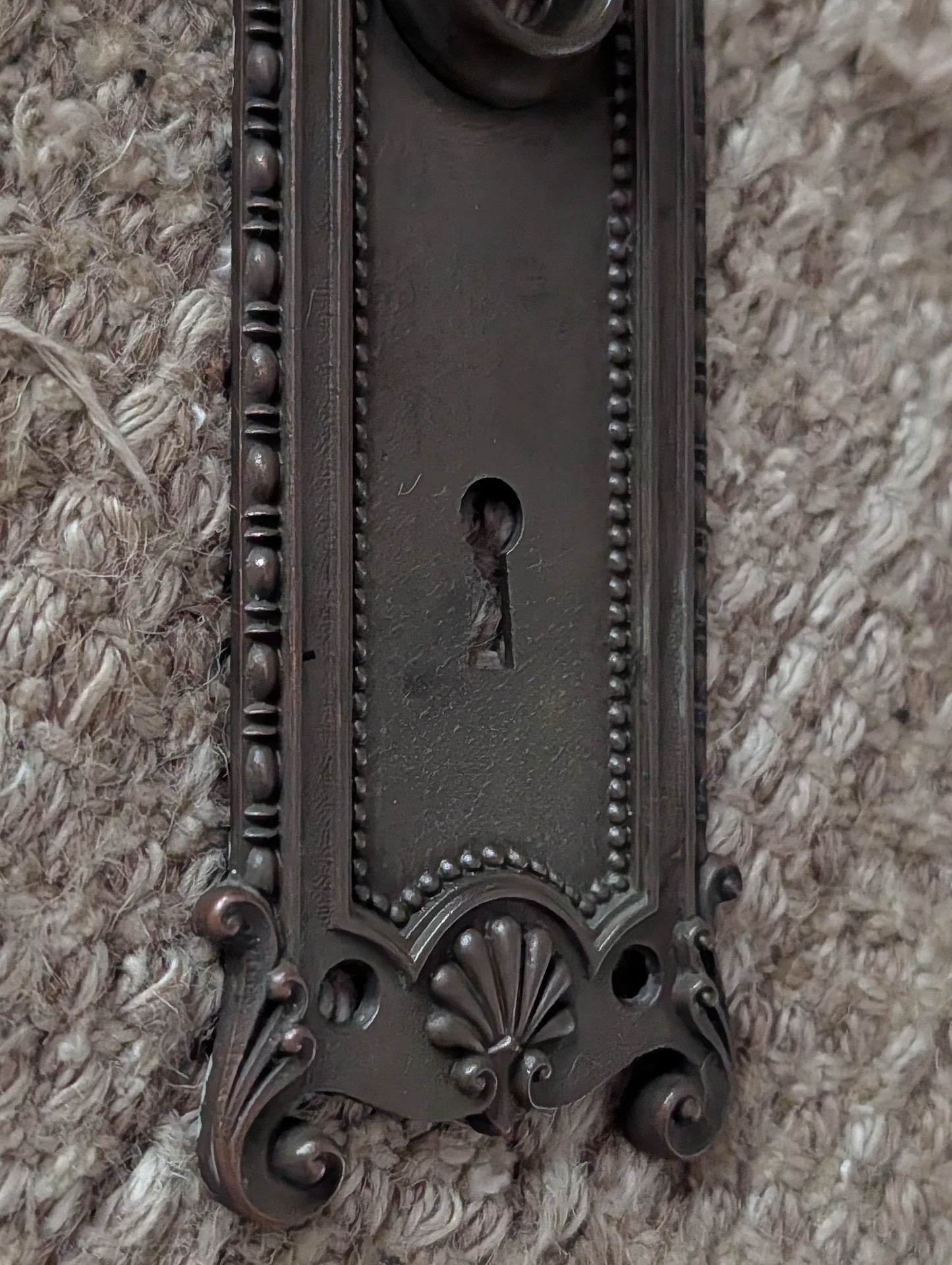 Antique Corbin "Providence" Cast Brass Door Knob & Plate Circa 1895