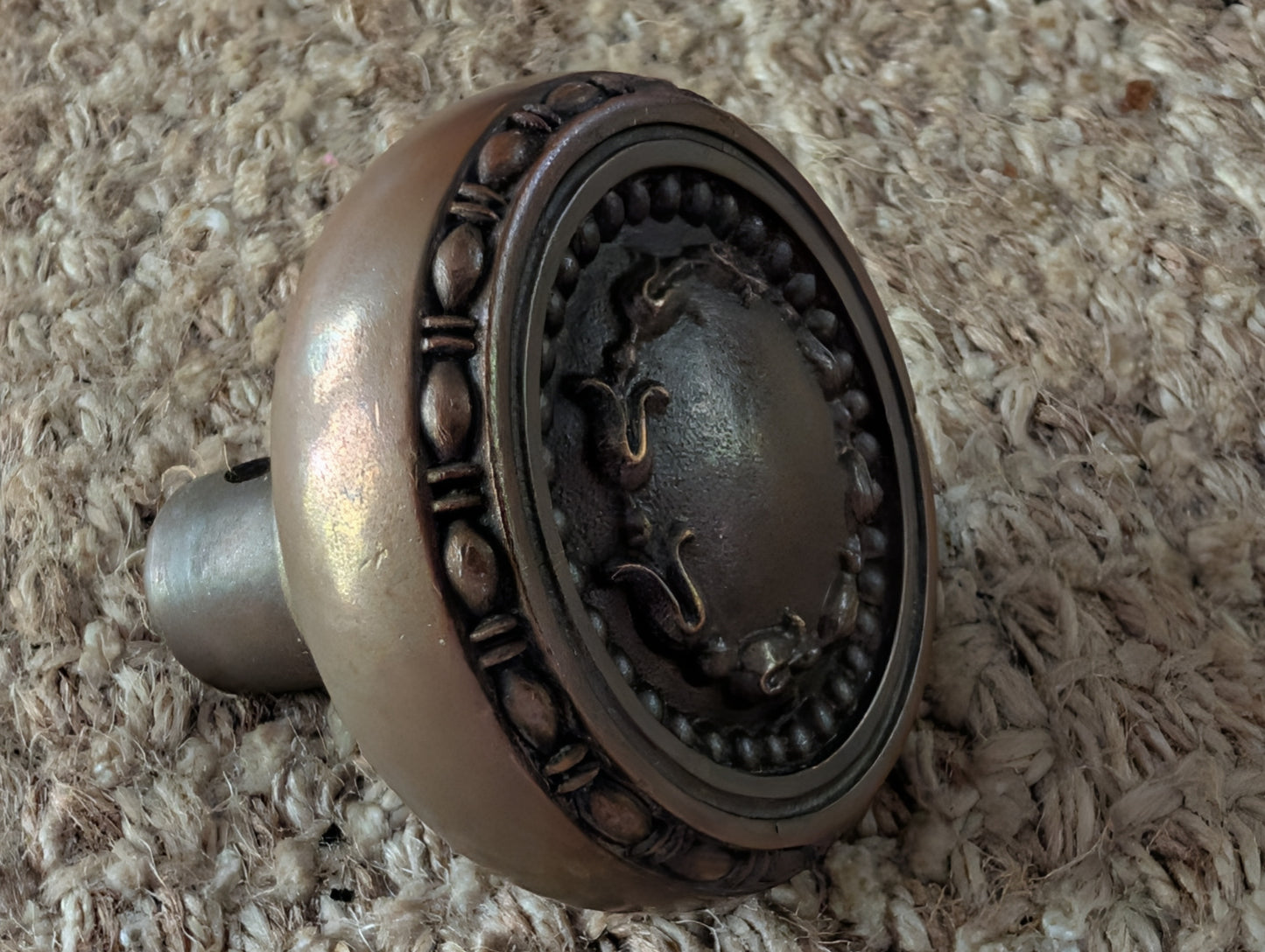 Antique Corbin "Providence" Cast Brass Door Knob & Plate Circa 1895