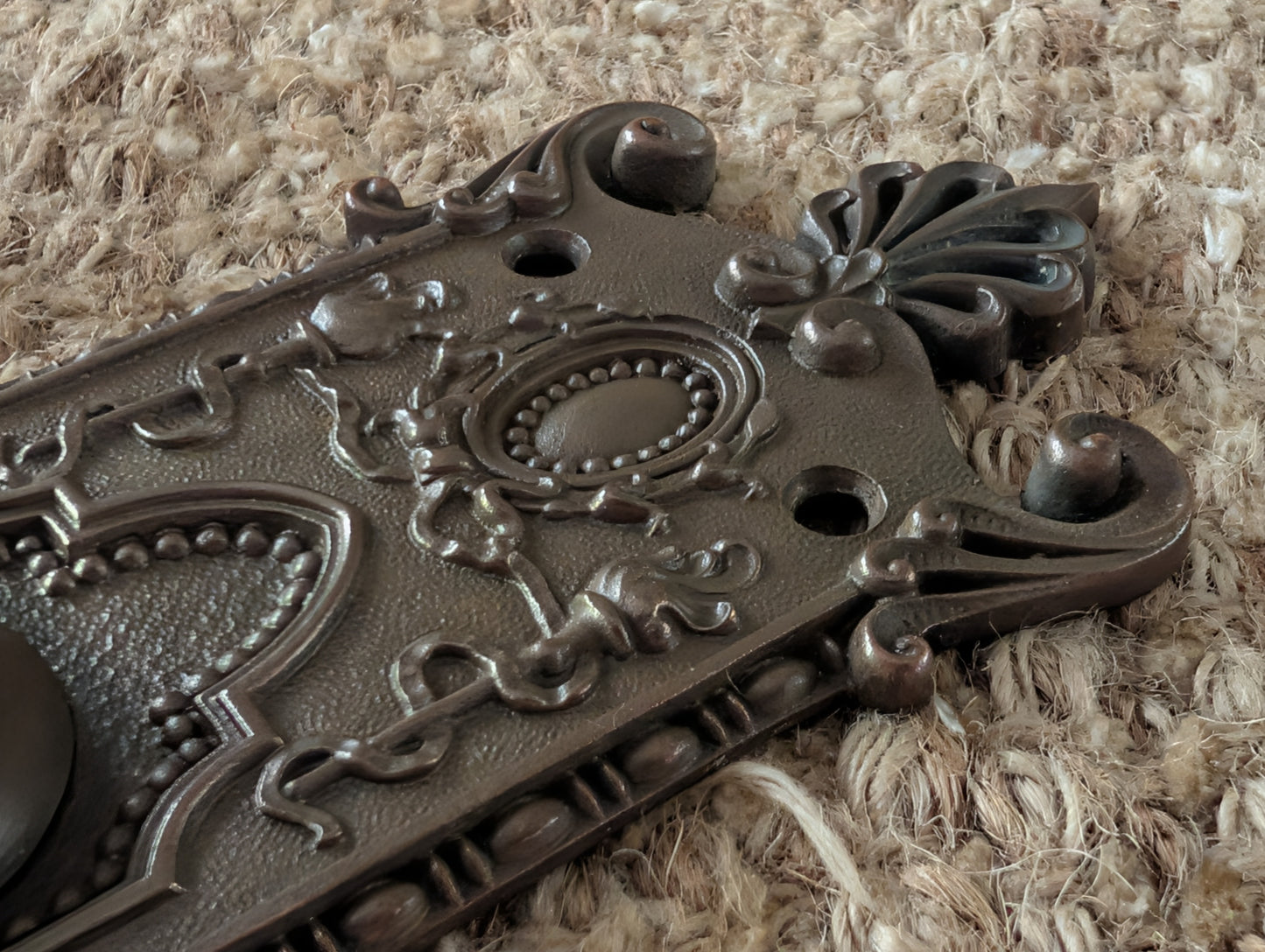 Antique Corbin "Providence" Cast Brass Door Knob & Plate Circa 1895