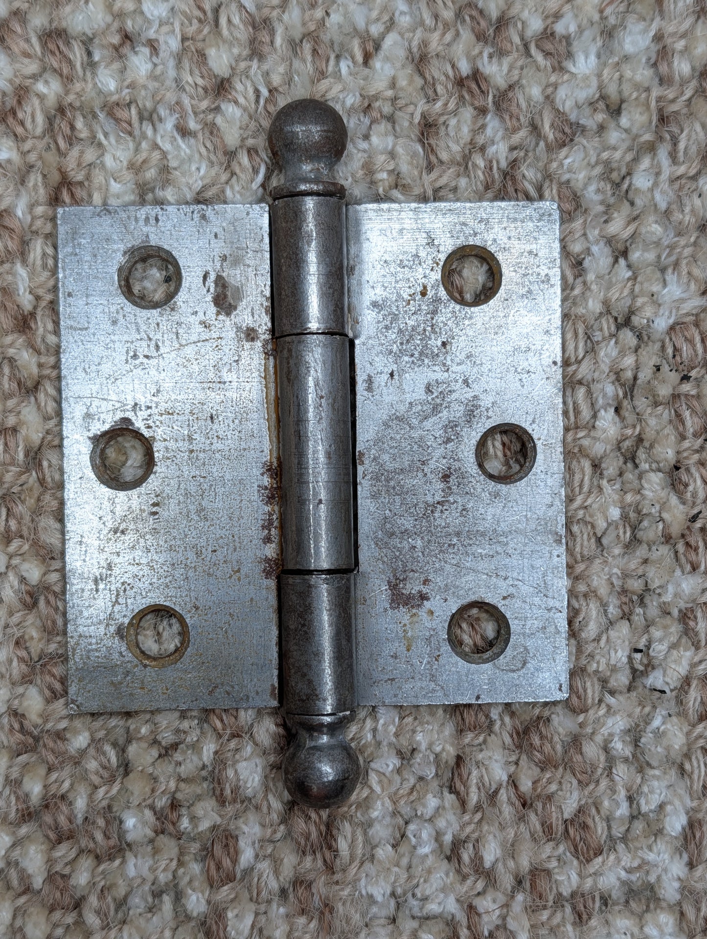 Antique 3" x 3" Ball Tip Door Hinge Original Steel Hardware Sold Individually