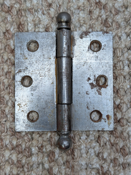 Antique 3" x 3" Ball Tip Door Hinge Original Steel Hardware Sold Individually