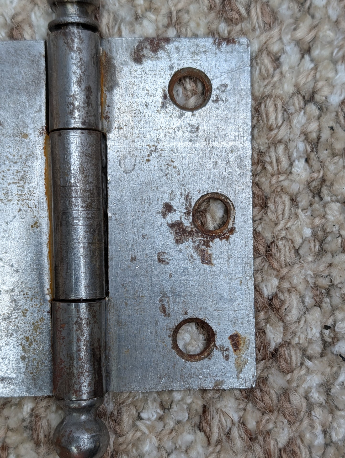 Antique 3" x 3" Ball Tip Door Hinge Original Steel Hardware Sold Individually
