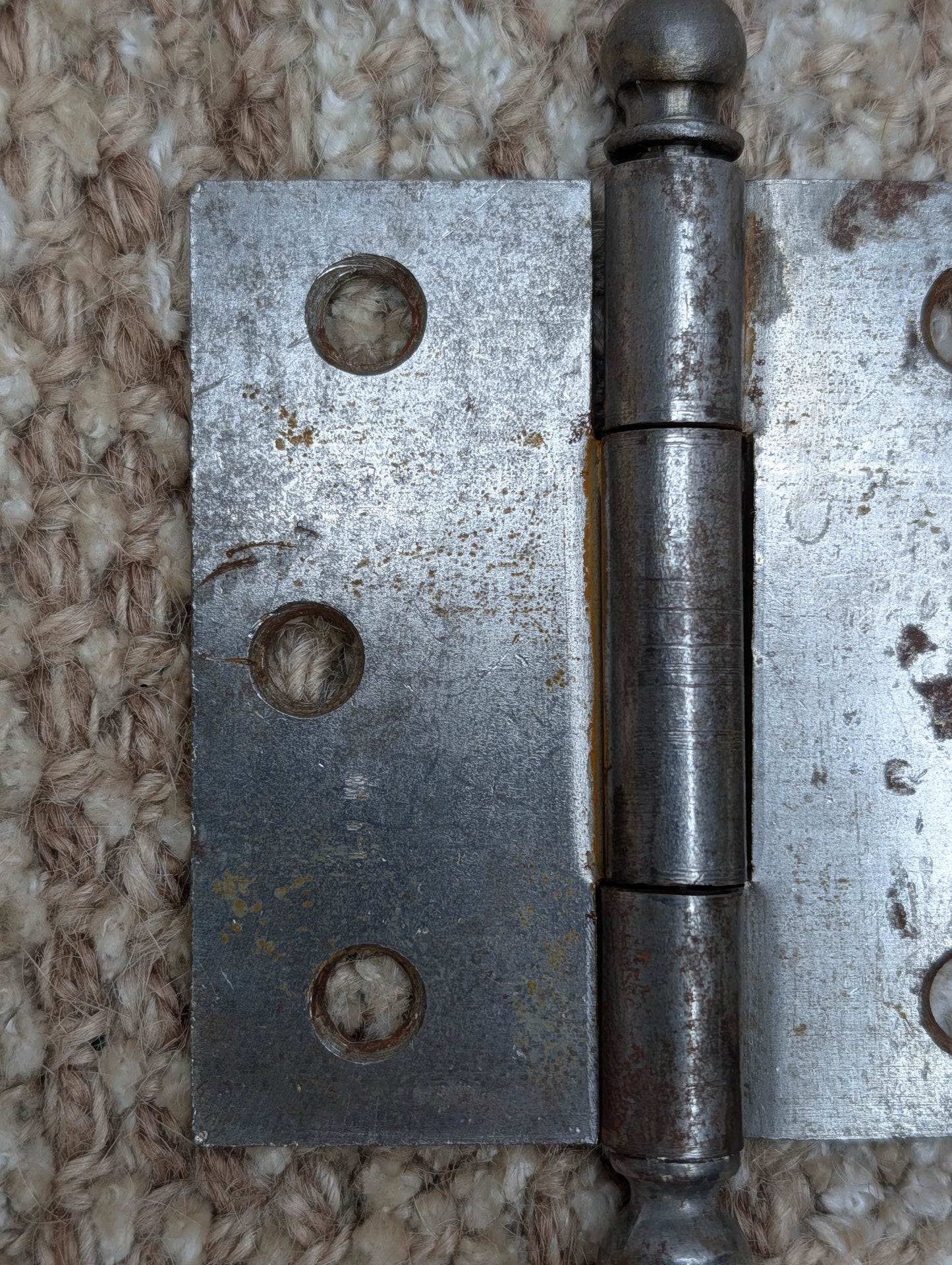 Antique 3" x 3" Ball Tip Door Hinge Original Steel Hardware Sold Individually