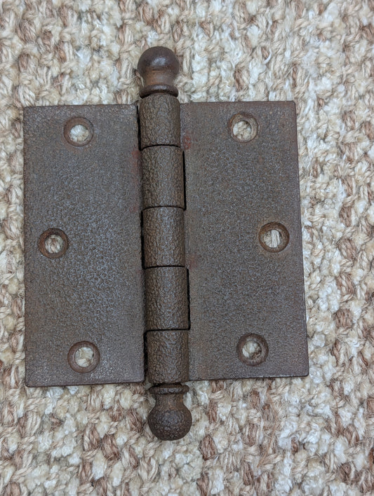 Antique 3 1/2" x 3 1/2" Ball Tip Door Hinge Original Steel Hardware Sold Individually