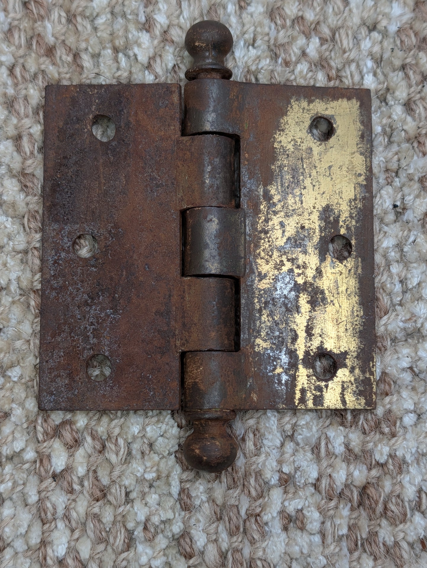 Antique 3 1/2" x 3 1/2" Ball Tip Door Hinge Original Steel Hardware Sold Individually