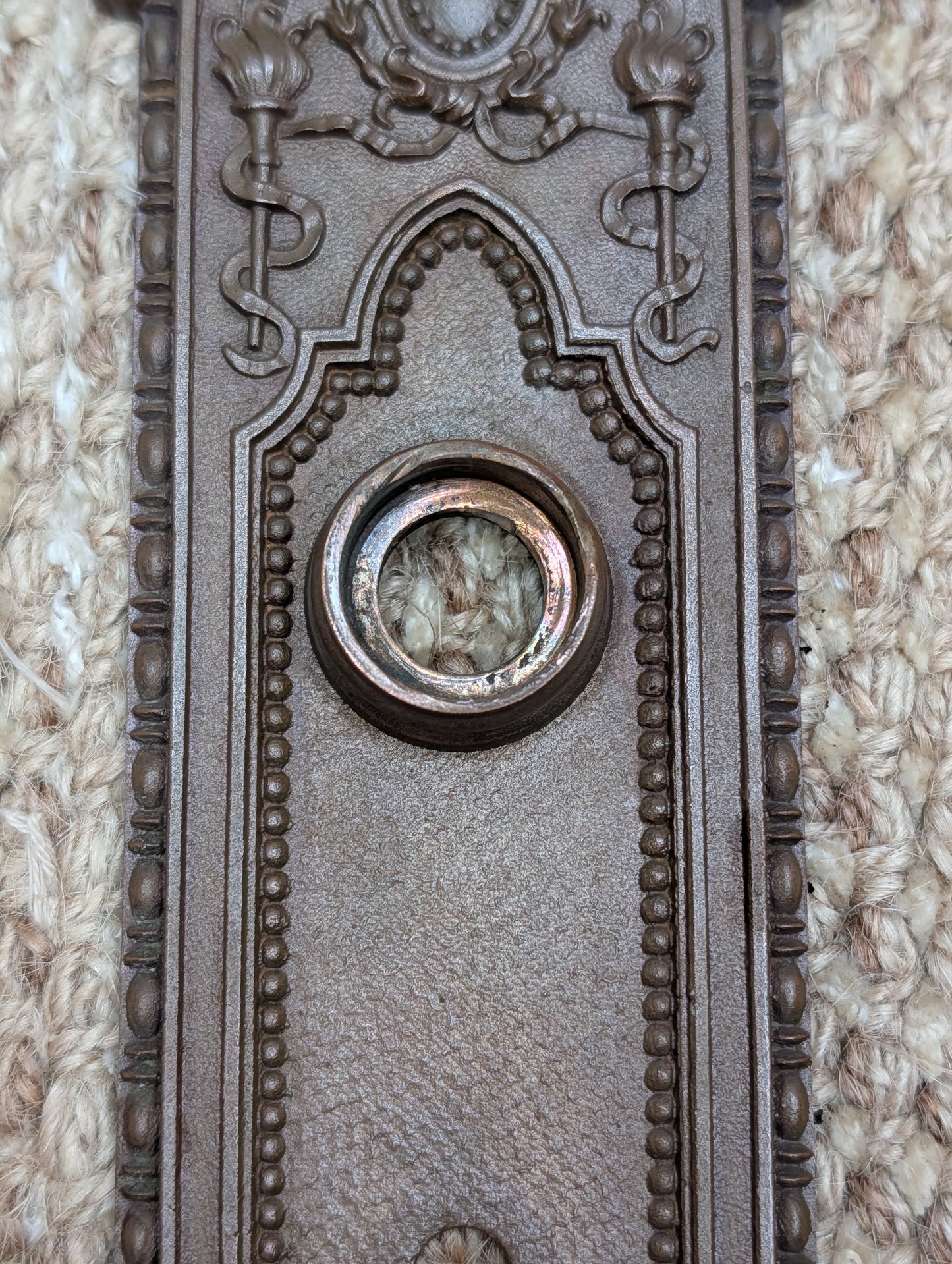 Antique Corbin "Providence" Cast Brass Door Knob Plate Circa 1895