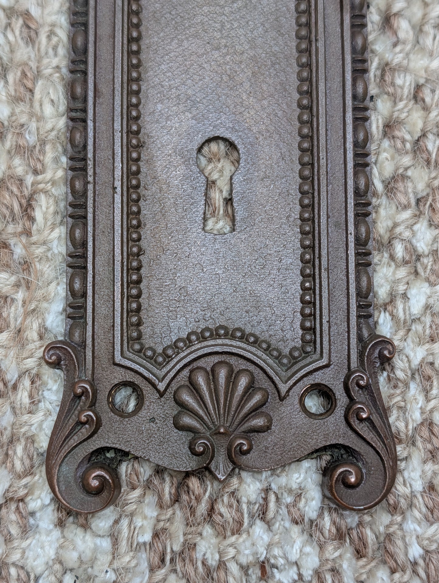 Antique Corbin "Providence" Cast Brass Door Knob Plate Circa 1895