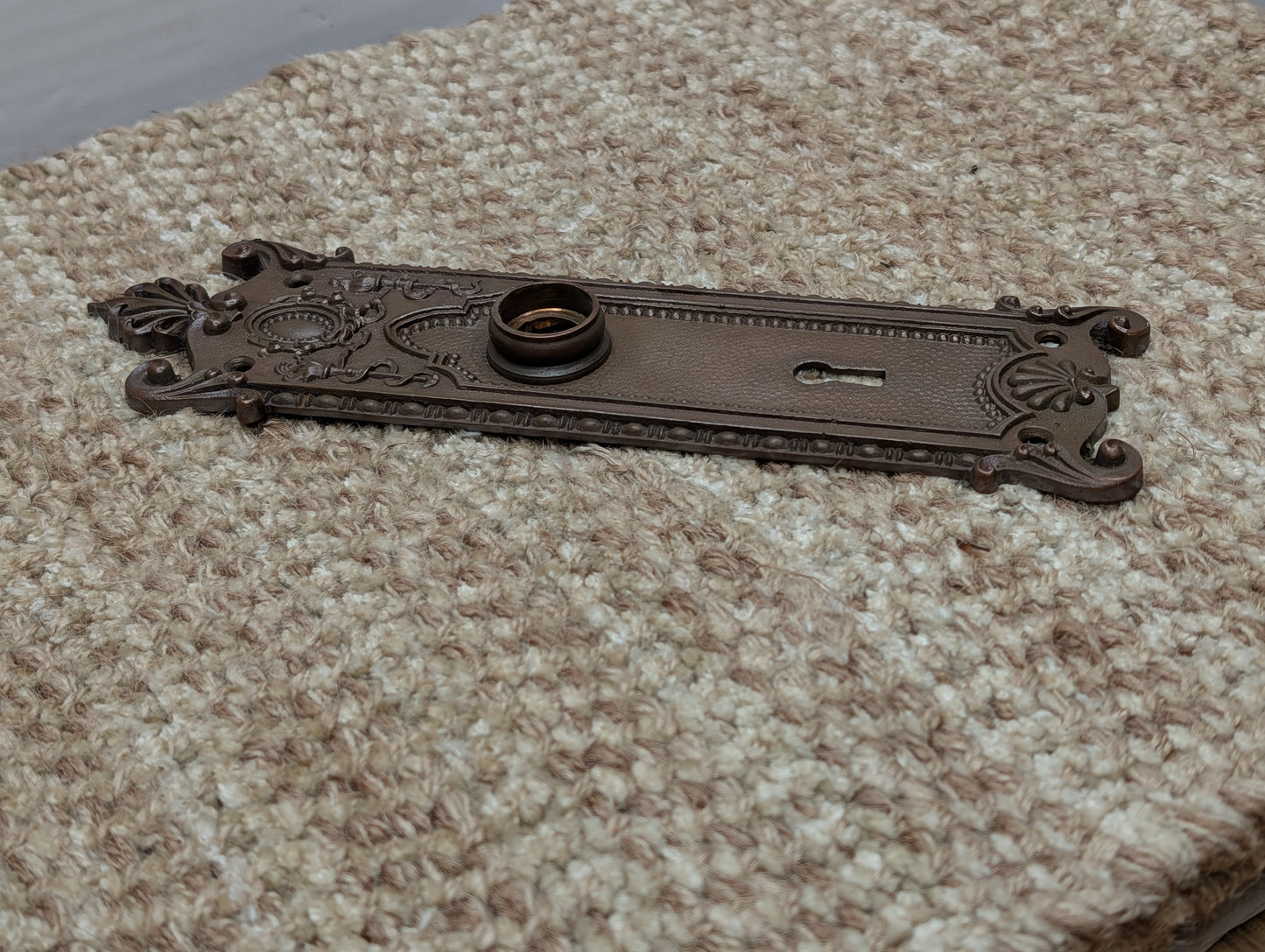 Antique Corbin "Providence" Cast Brass Door Knob Plate Circa 1895