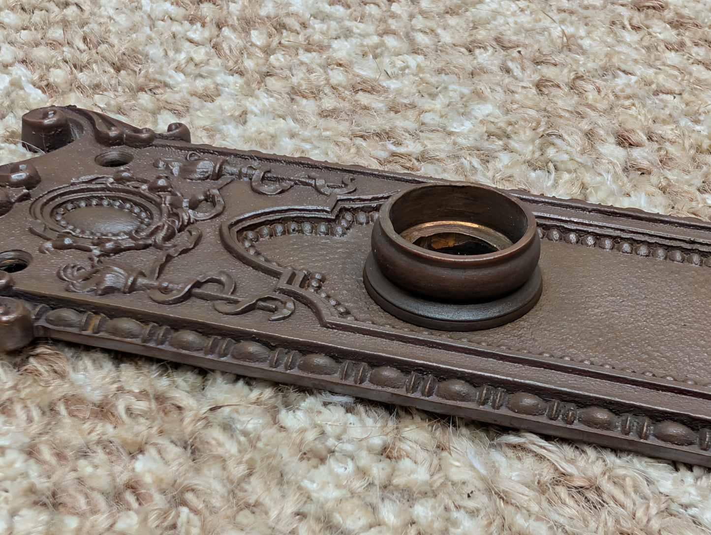 Antique Corbin "Providence" Cast Brass Door Knob Plate Circa 1895