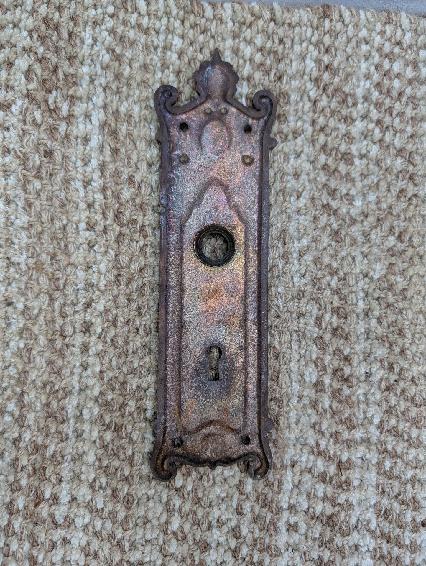 Antique Corbin "Providence" Cast Brass Door Knob Plate Circa 1895